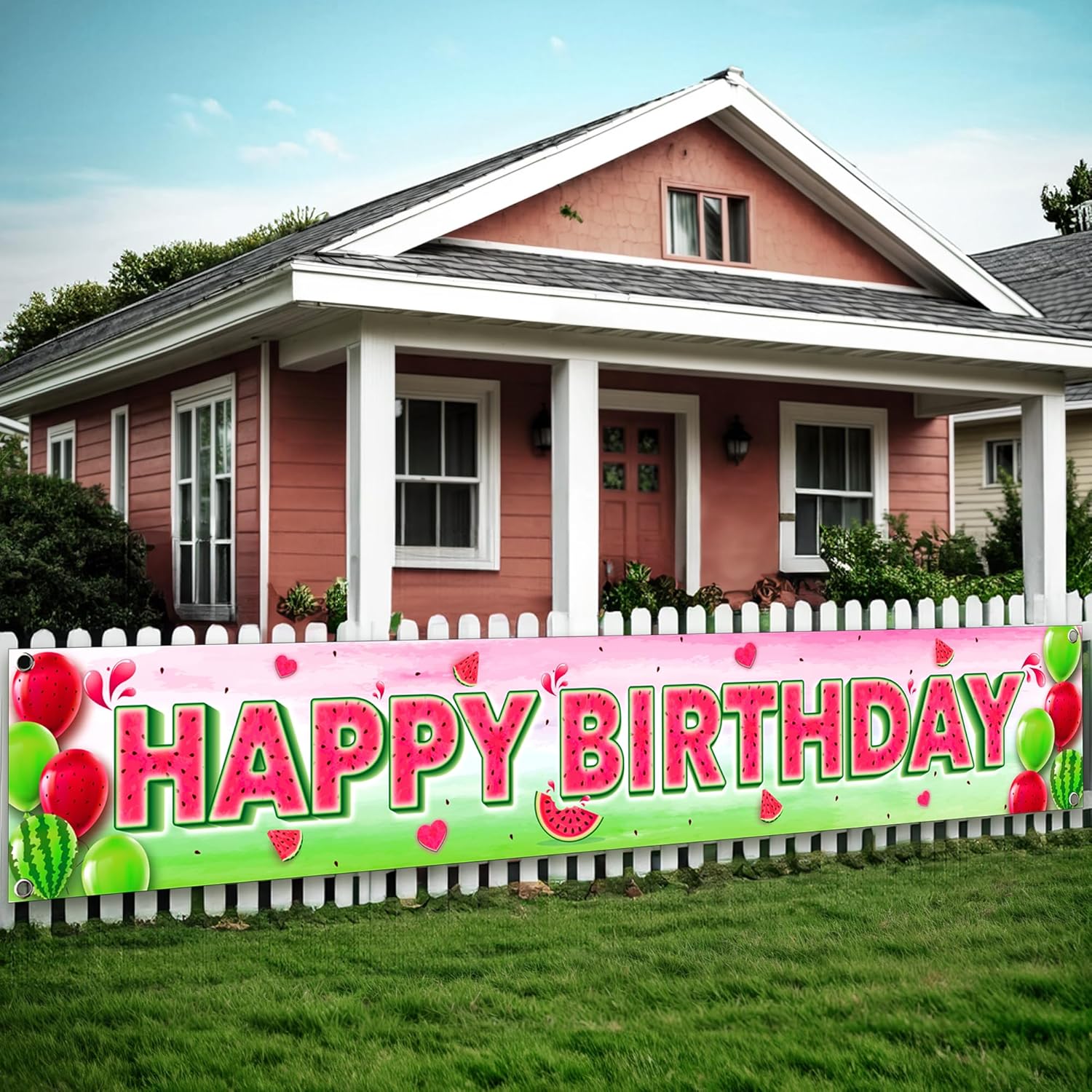 KatchOn XtraLarge Watermelon Birthday Banner 120x20 Inch