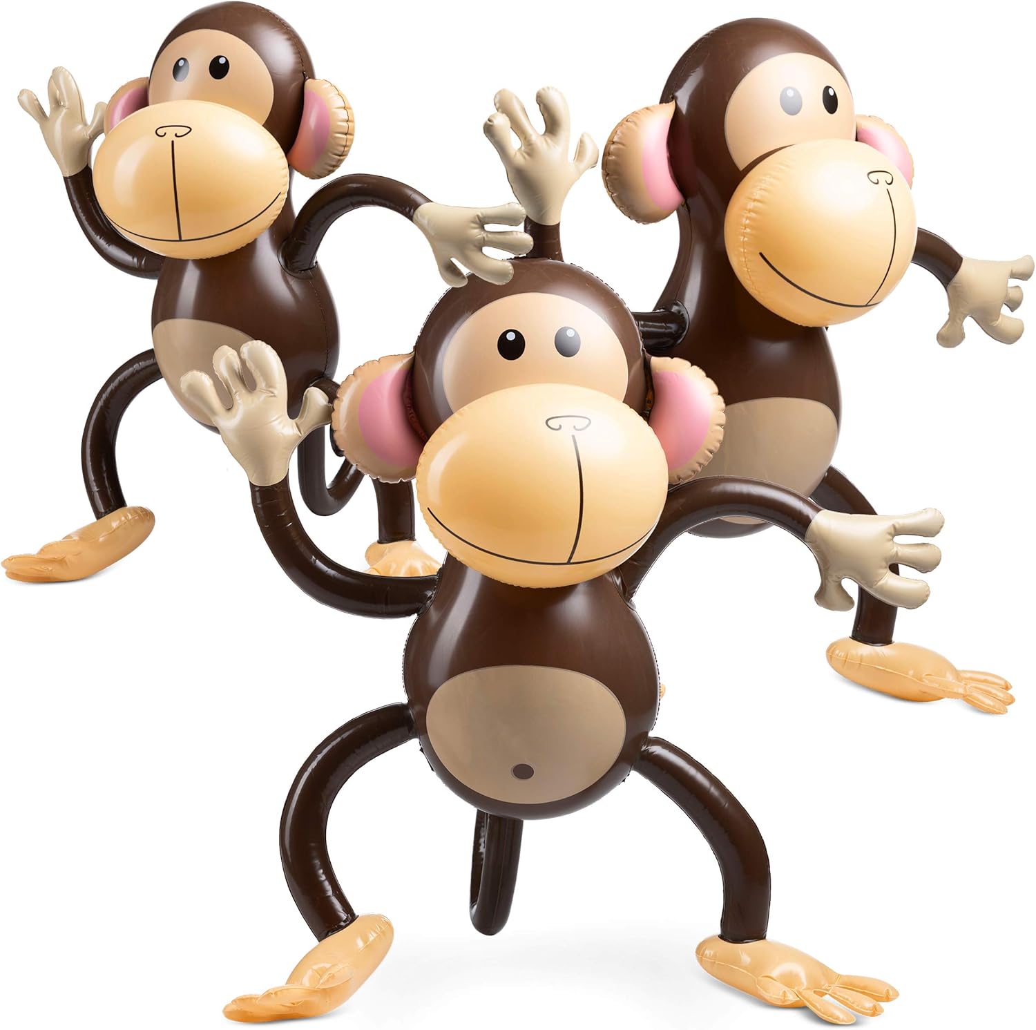 Large Inflatable Monkey Pack of 3 27 Inch Party Decor