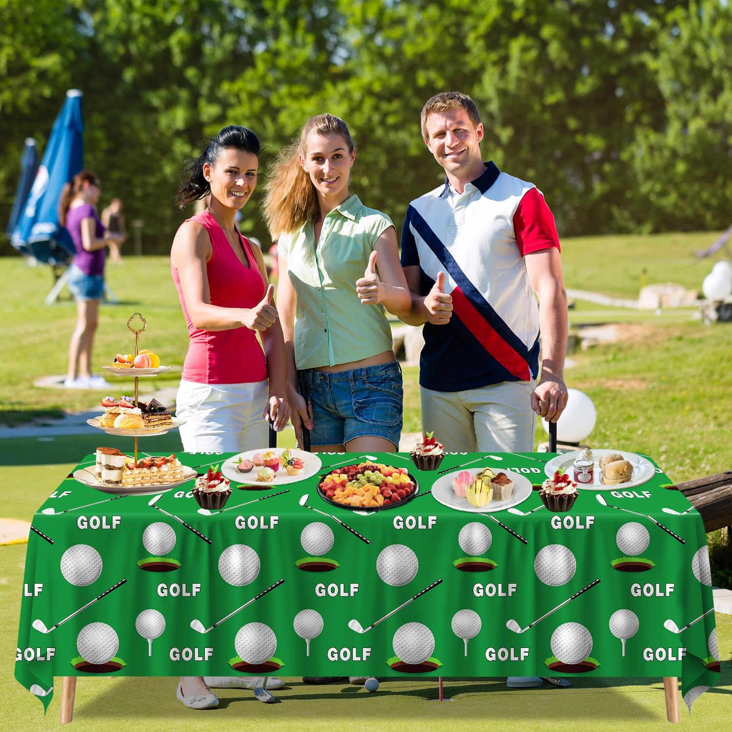 4 Pack Golf Theme Tablecloths for Birthday Parties