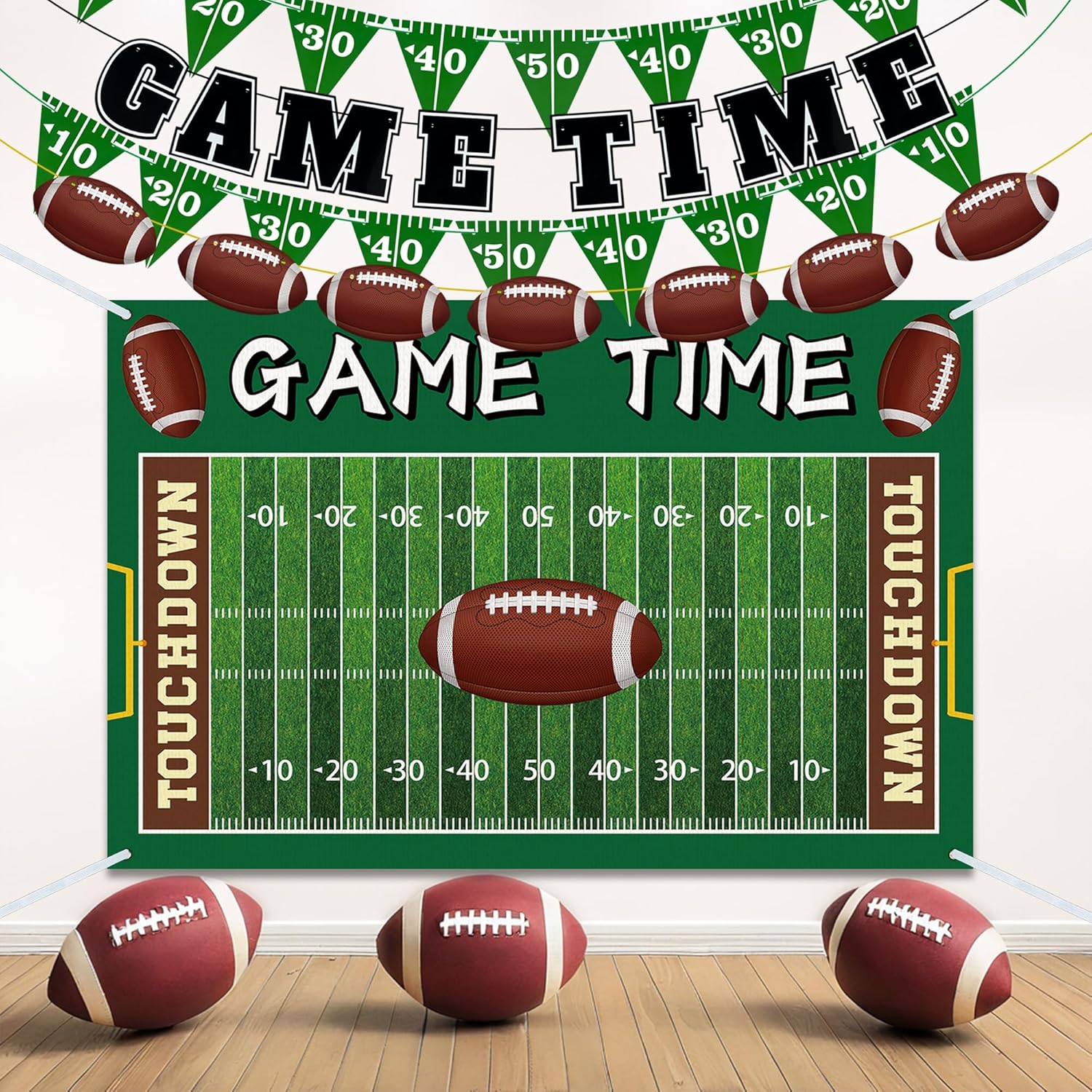 7 PCS Football Party Decorations Banner Backdrop