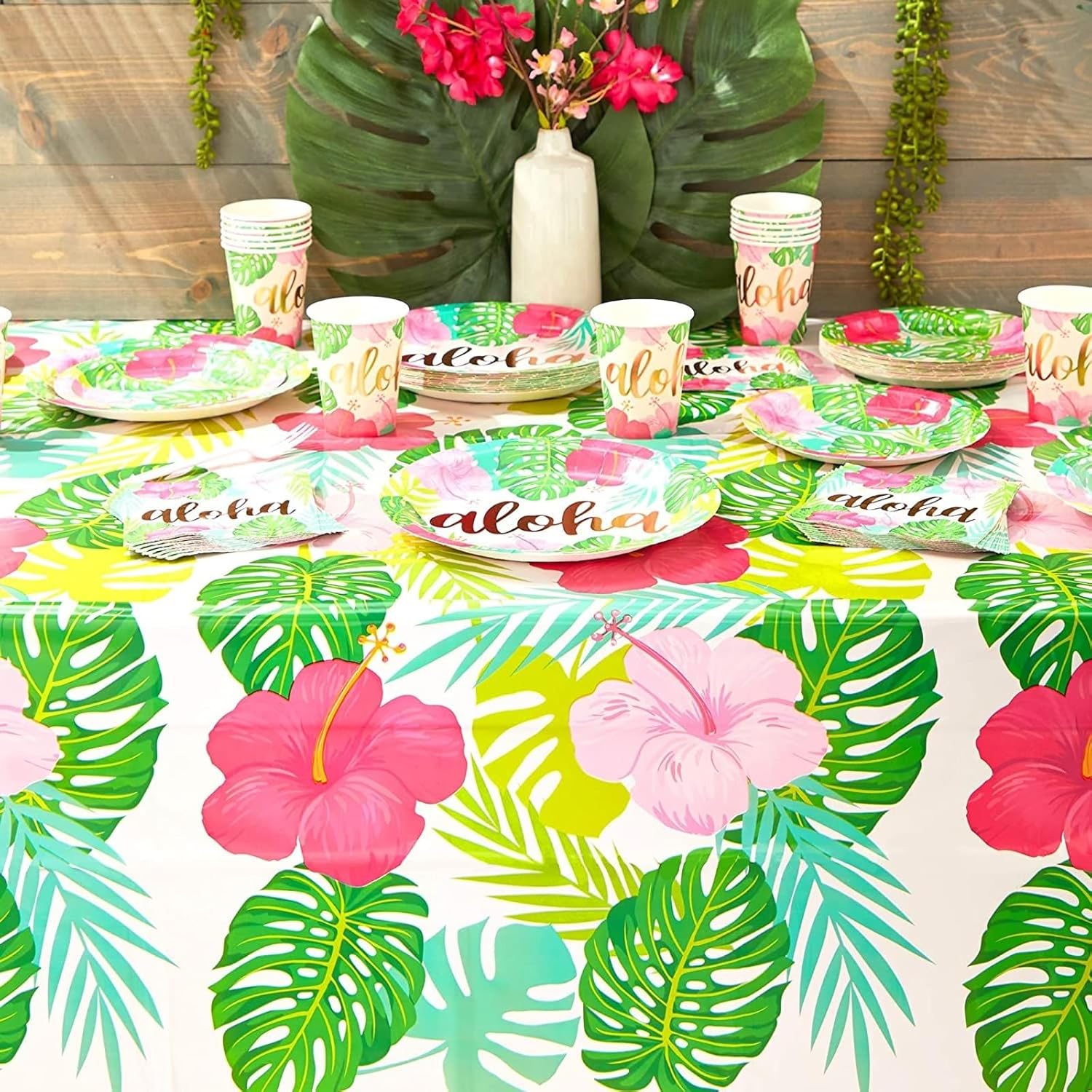 Sparkle and Bash 3 Pack Tropical Tablecloths 54x108 Inch