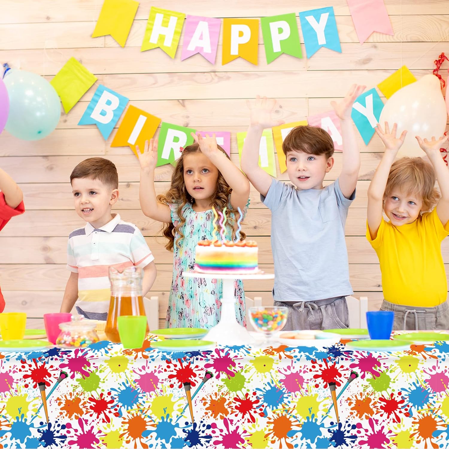 GISGFIM 3 Pcs Art Paint Tablecloths for Kids