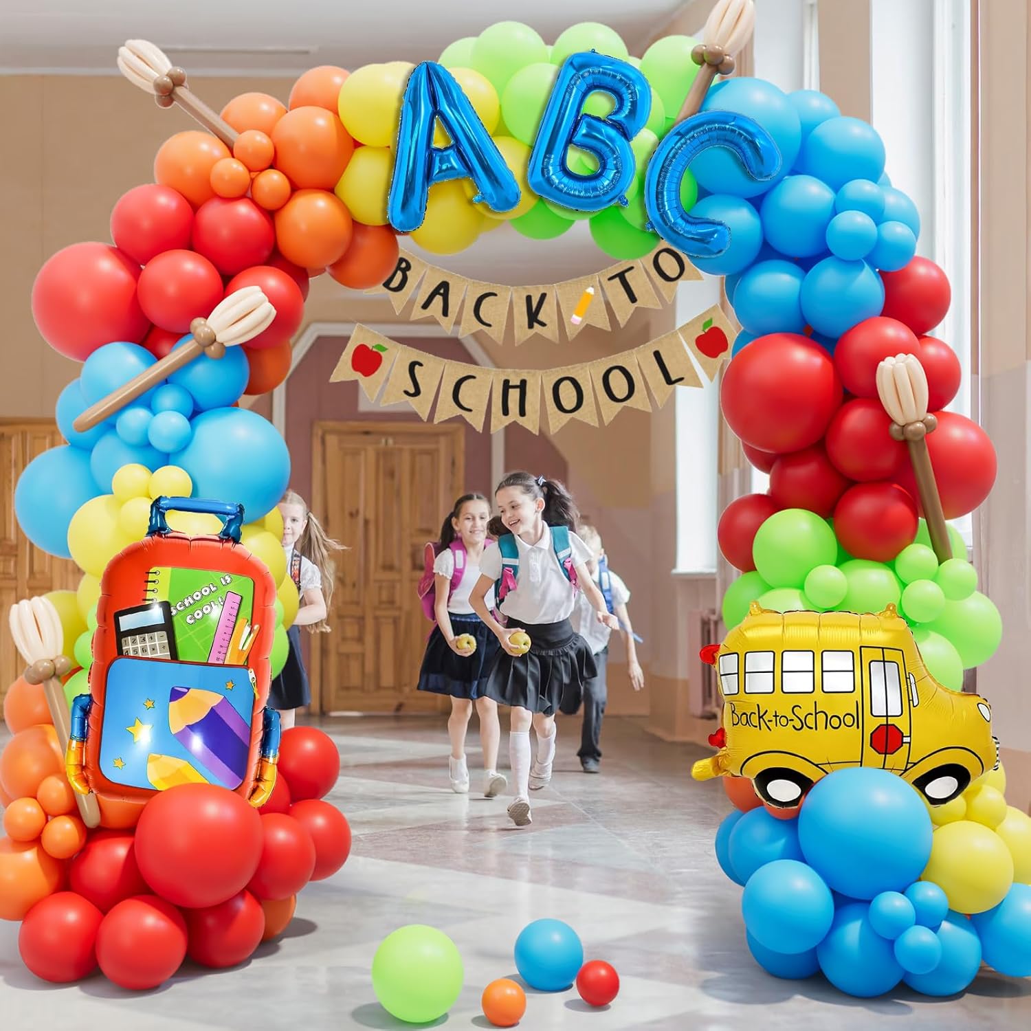Back to School Balloon Arch Kit with 164PCS Rainbow Balloons
