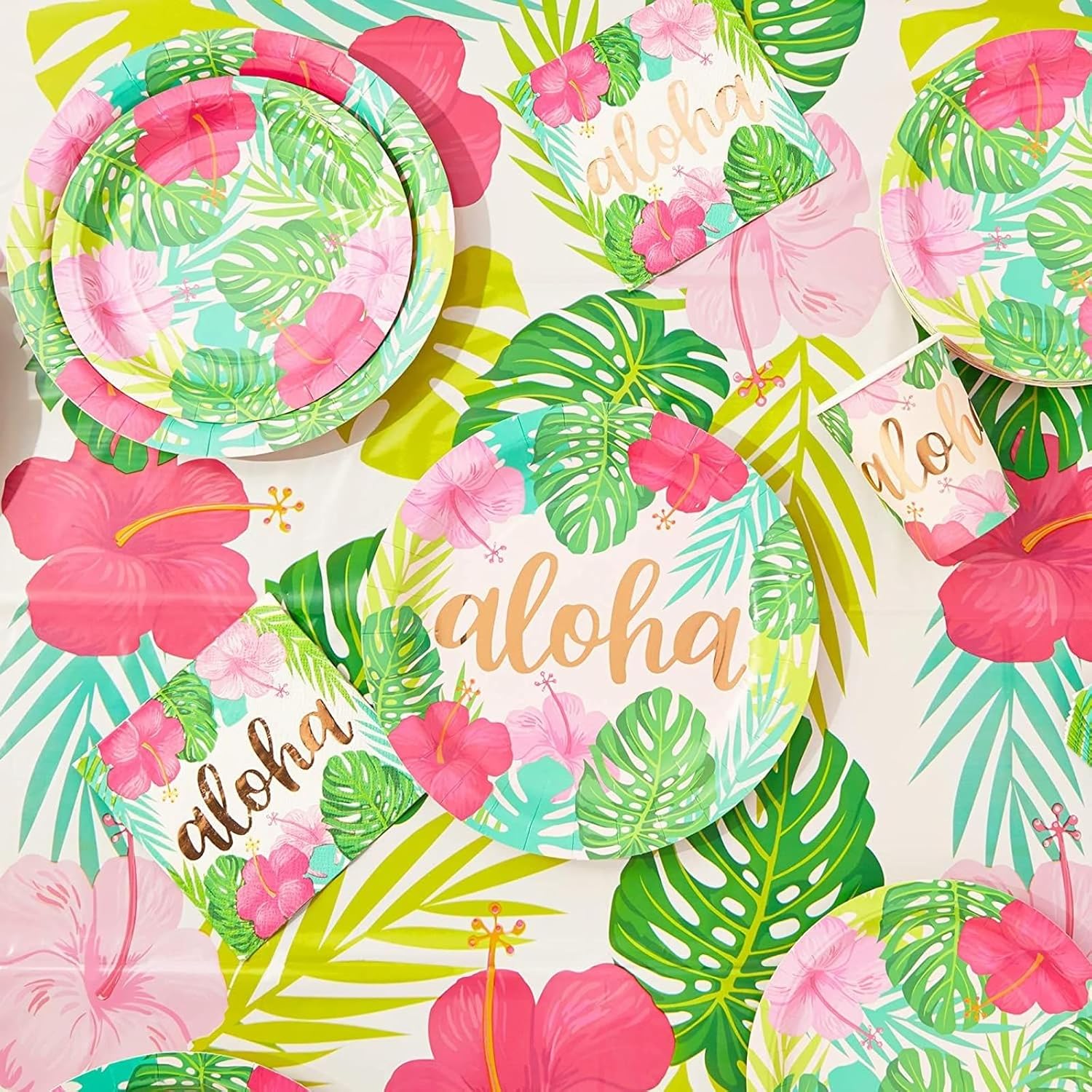 Sparkle and Bash 3 Pack Tropical Tablecloths 54x108 Inch