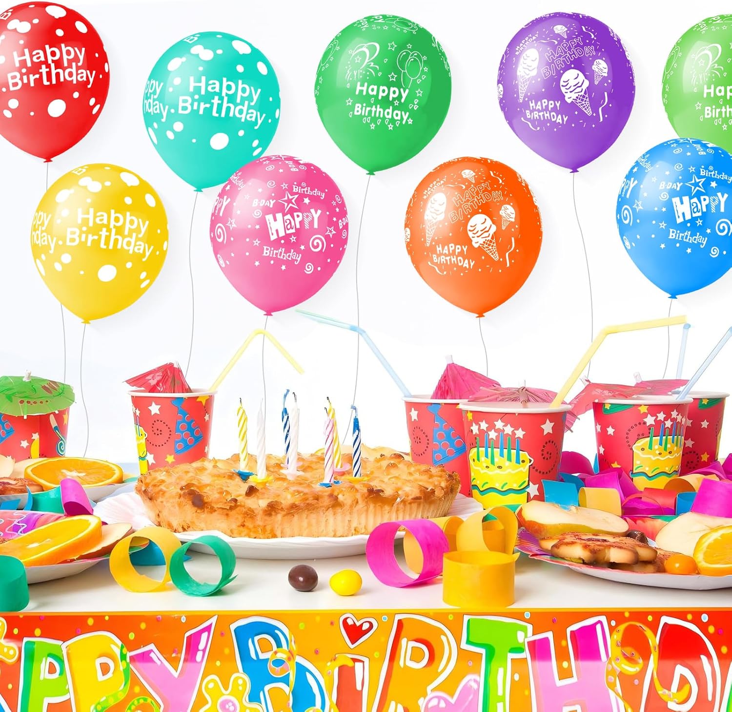 50pcs 12 Inch Happy Birthday Balloons for Men and Women