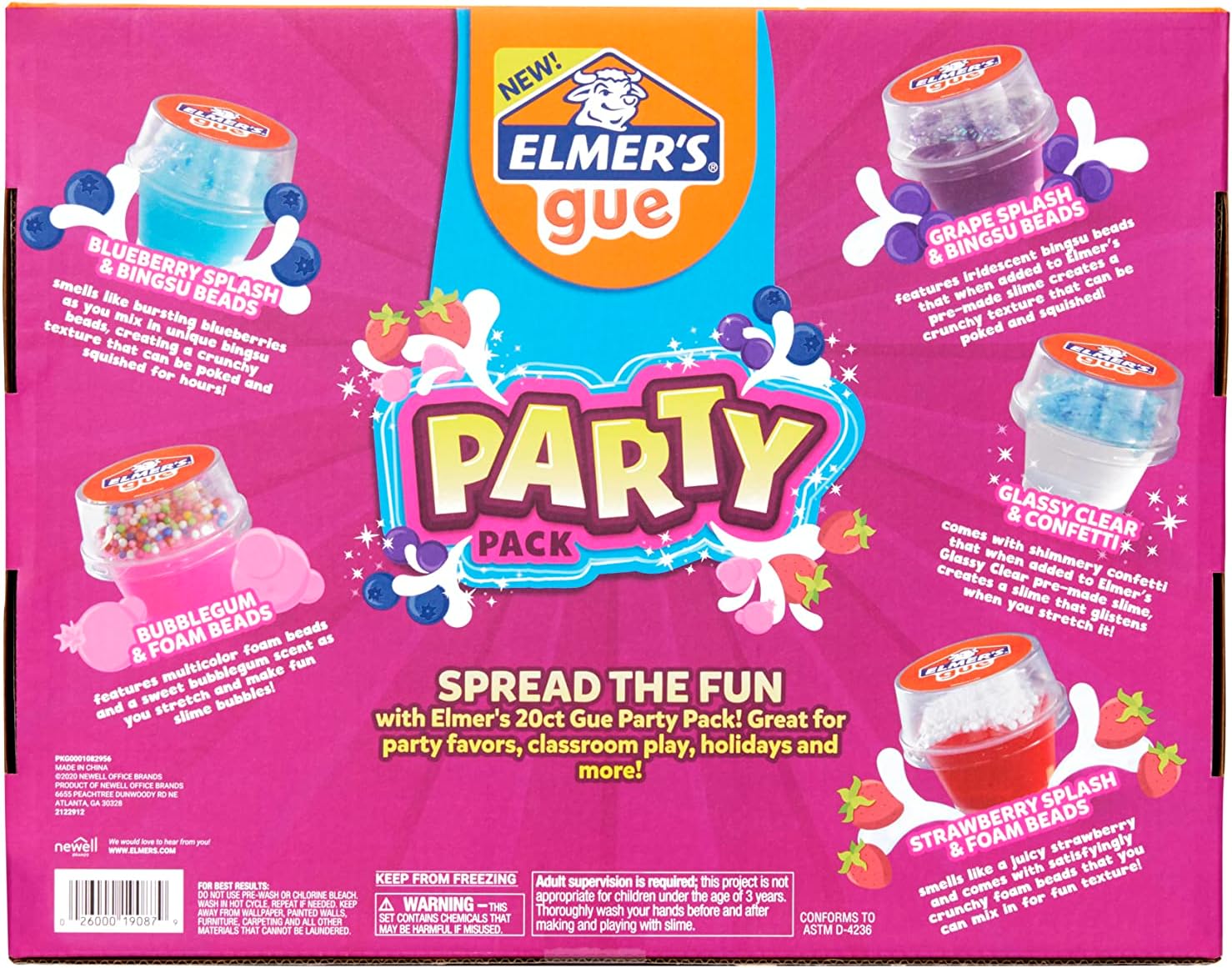 Elmers Gue Premade Slime Party Pack 20 Count