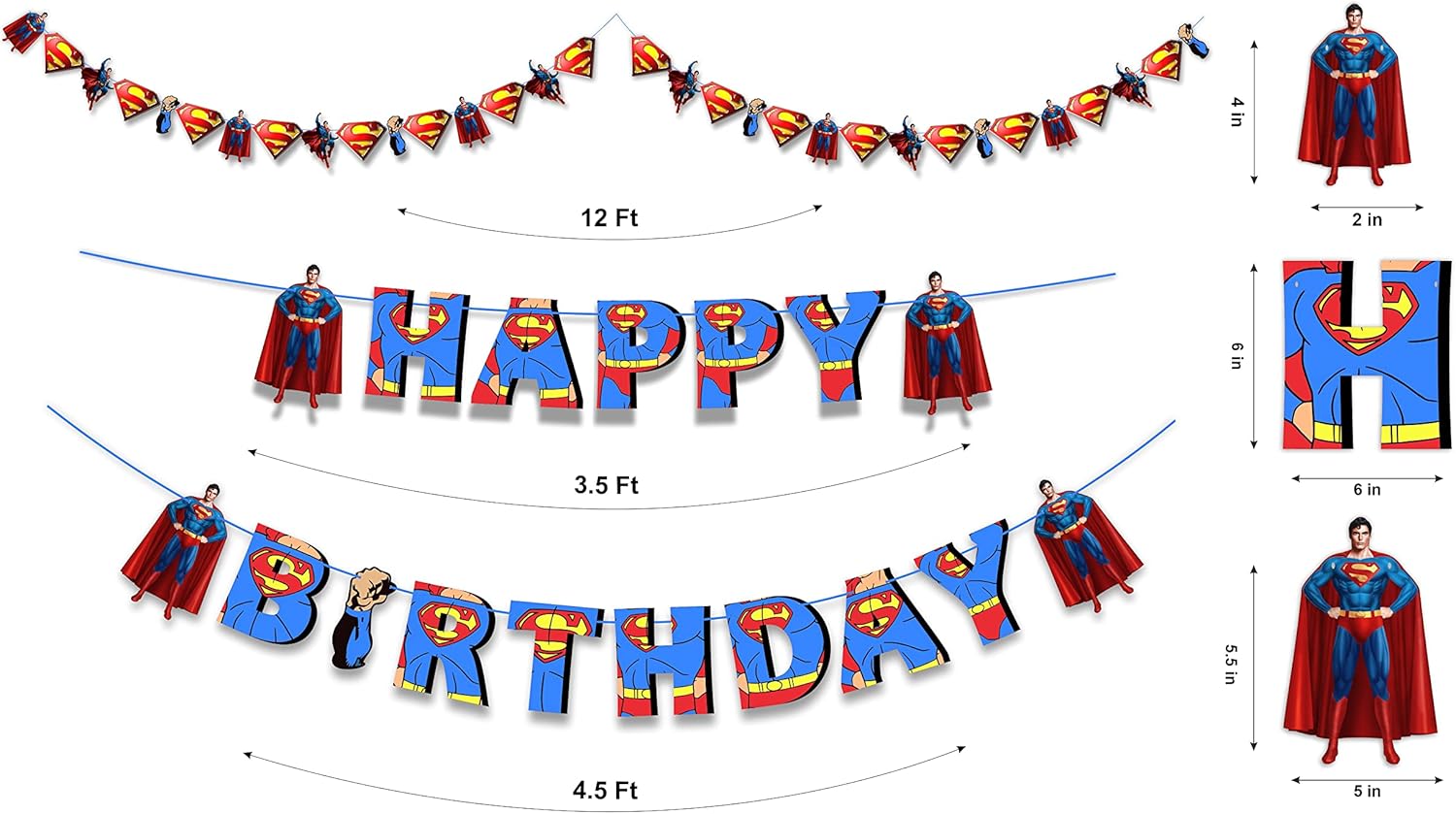 Seyal Superman Theme Birthday Decorations