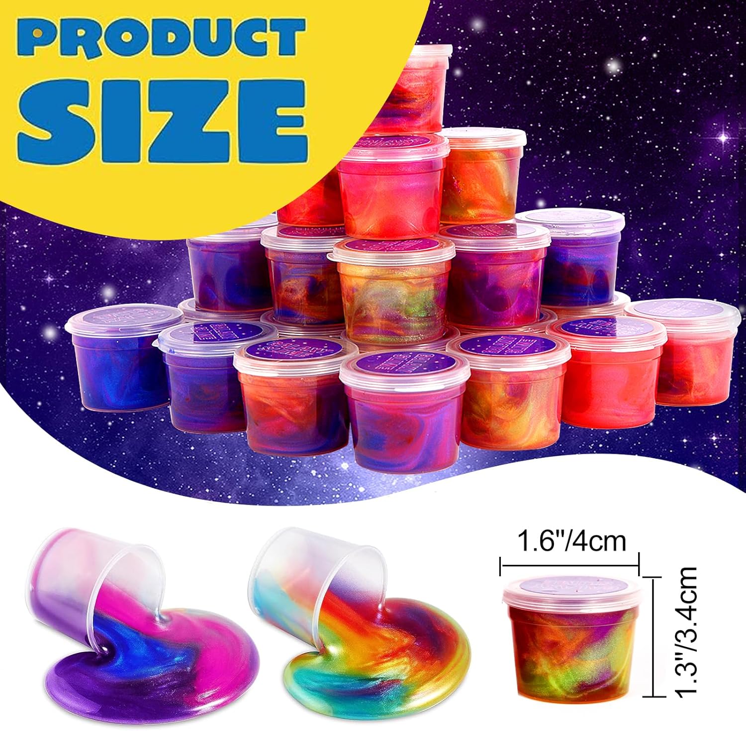 24 Pack Galaxy Slime Party Favors for Kids