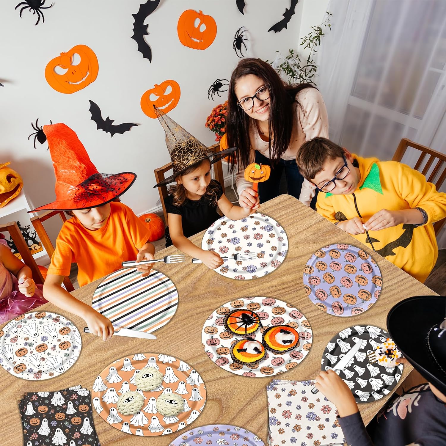 Halloween Party Plates Napkins 60Pcs Set
