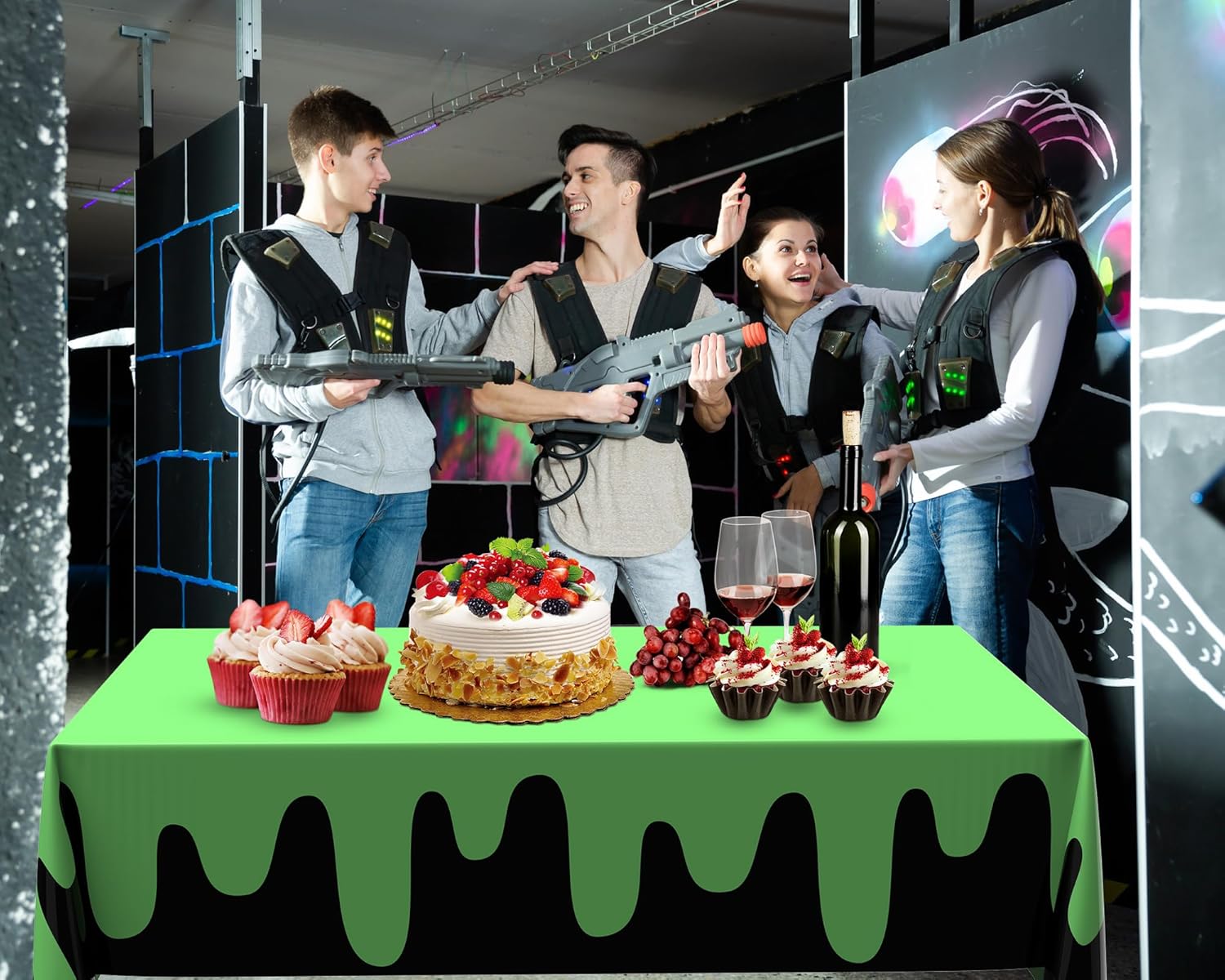 3 Pcs Ghost Themed Tablecloths 54x108 Inch Waterproof for Birthday Parties