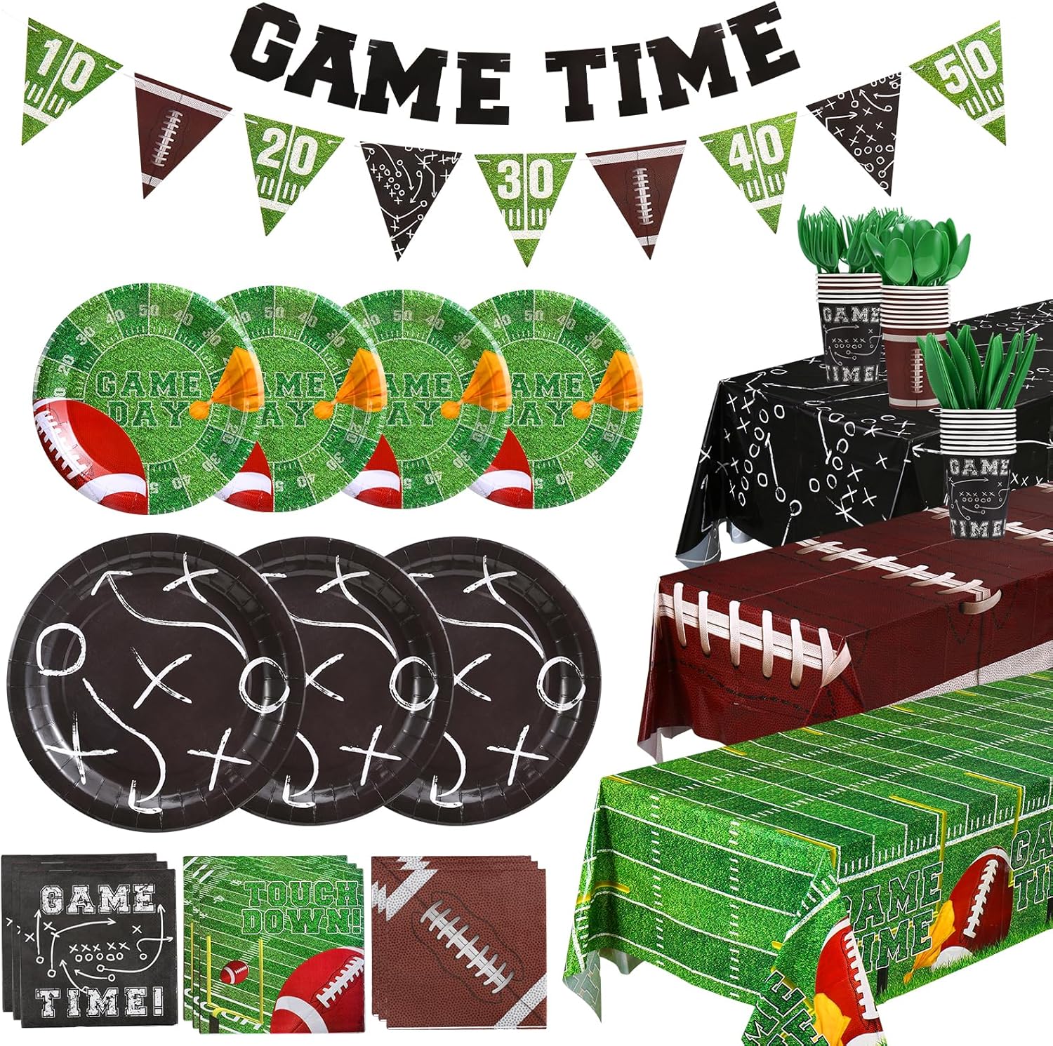 3pcs Football Party Tablecloths Rectangular Plastic 108x54