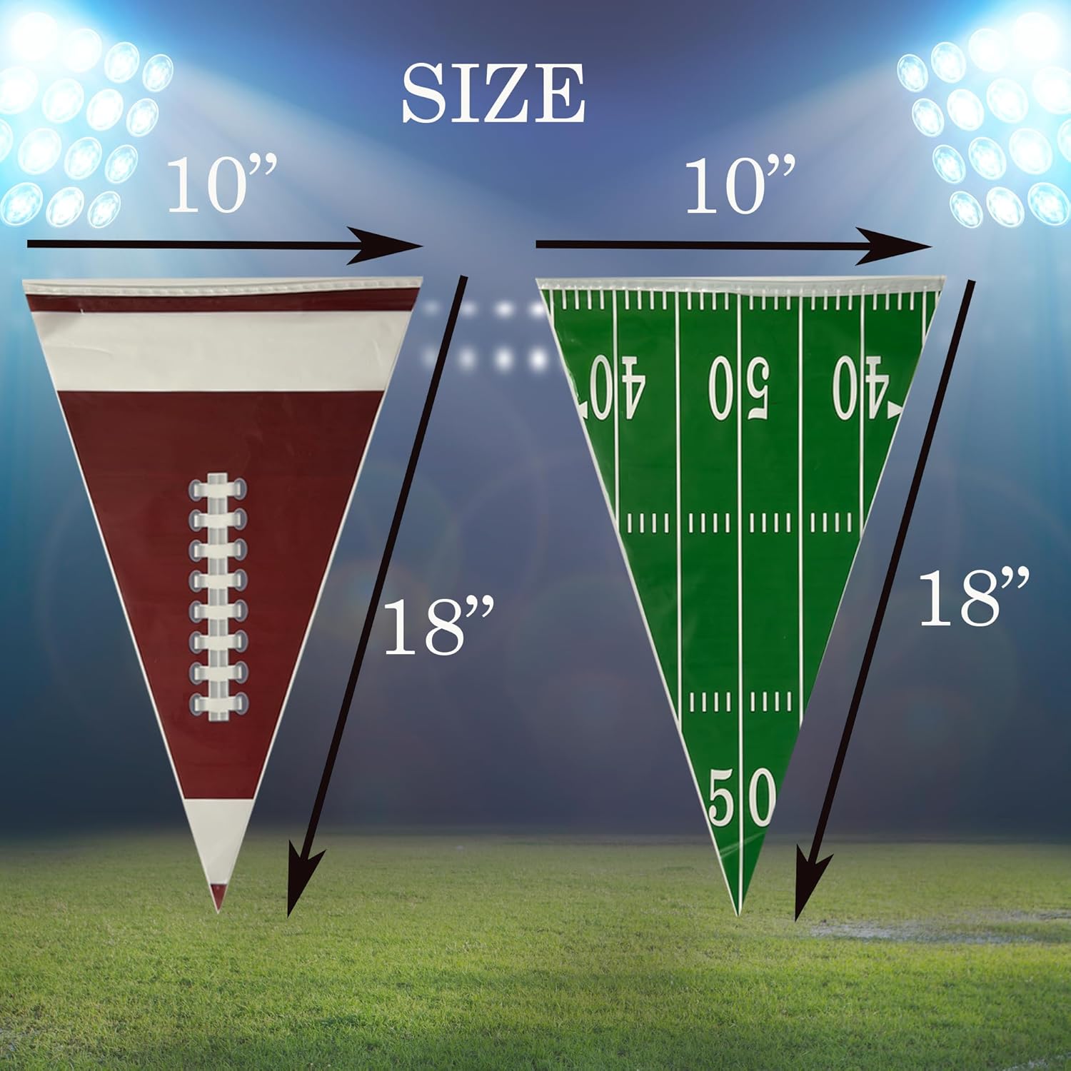 100 Feet Football Pennant Banner Flags for Parties
