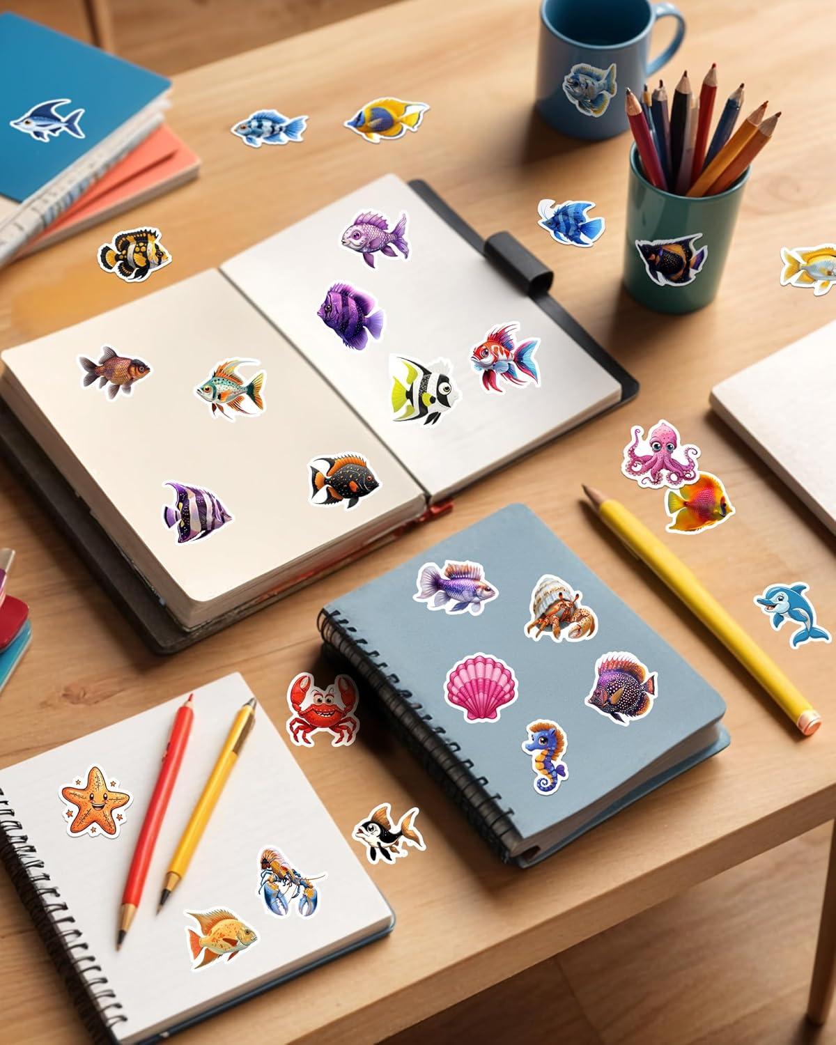 Ocean Animal Stickers for Kids 100 Pcs Waterproof