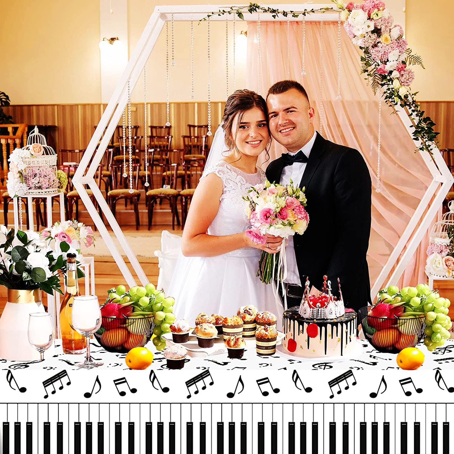 3 Pcs Music Notes Tablecloth 54x108 Music Party Decor