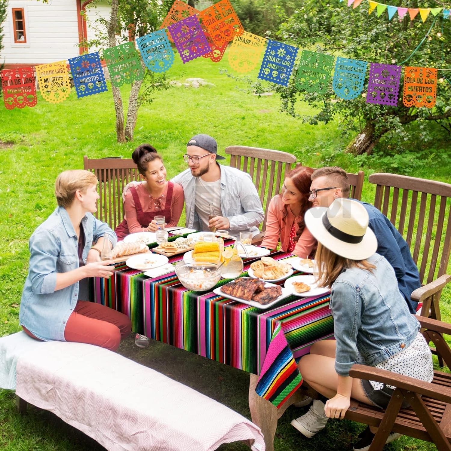 Mexican Fiesta Table Cover 3 Pcs Rectangle Party Decor