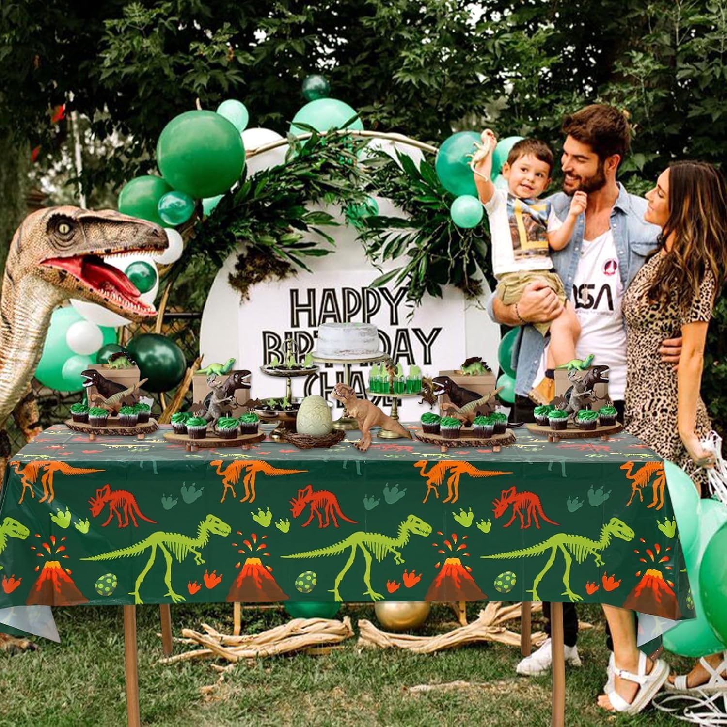 Staraise 3 Dinosaur Tablecloths for Birthday Party