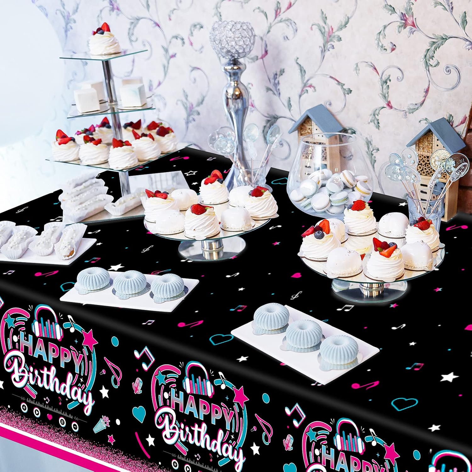 3 Pieces Music Note Themed Birthday Tablecloths