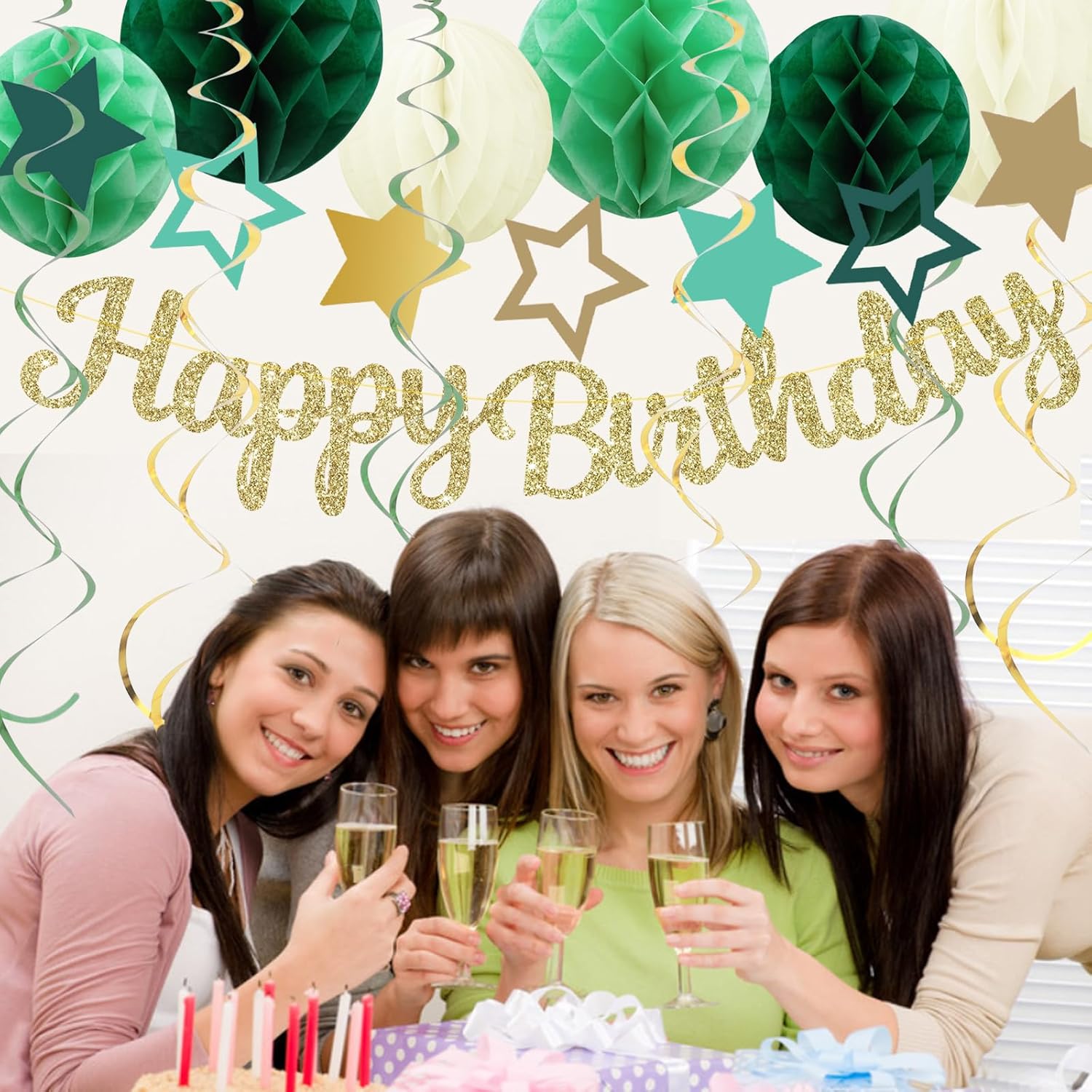 Birthday Party Decorations Set Sage Green