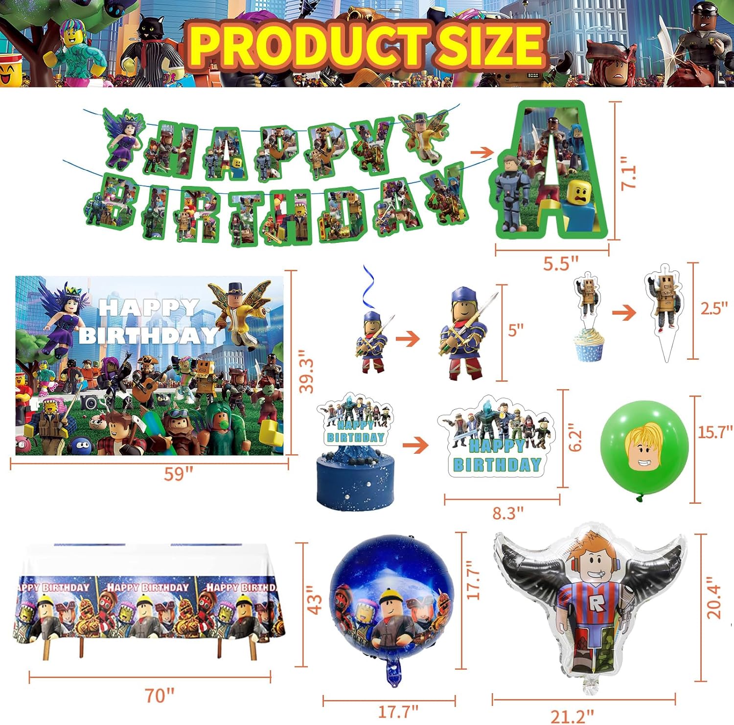 Birthday Party Decor Set with Balloons and Banner