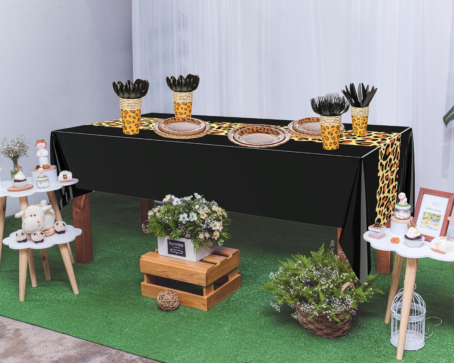Oudain 162 Pcs Cheetah Party Decorations