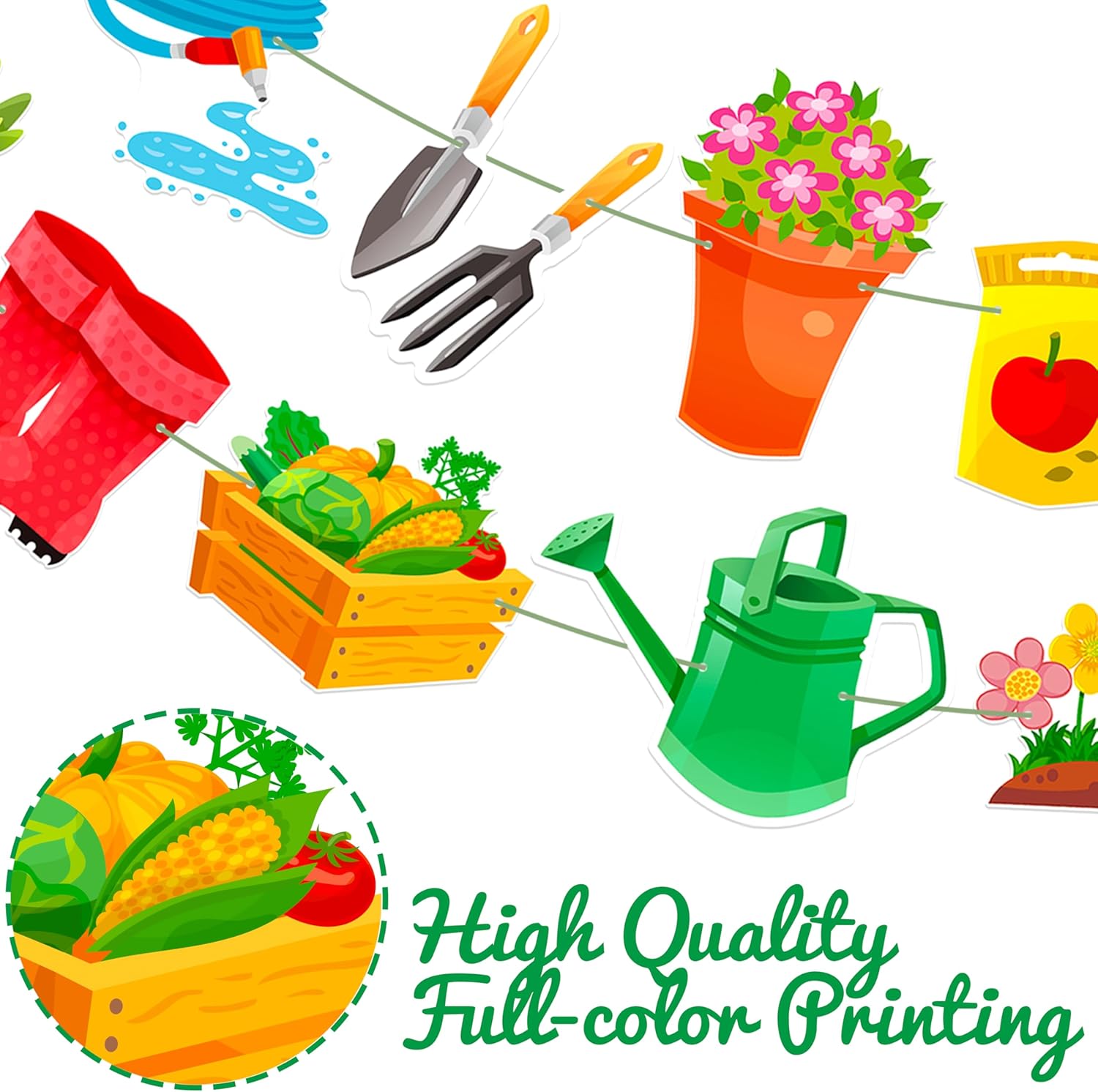 3Pcs Garden Birthday Party Banner Decorations
