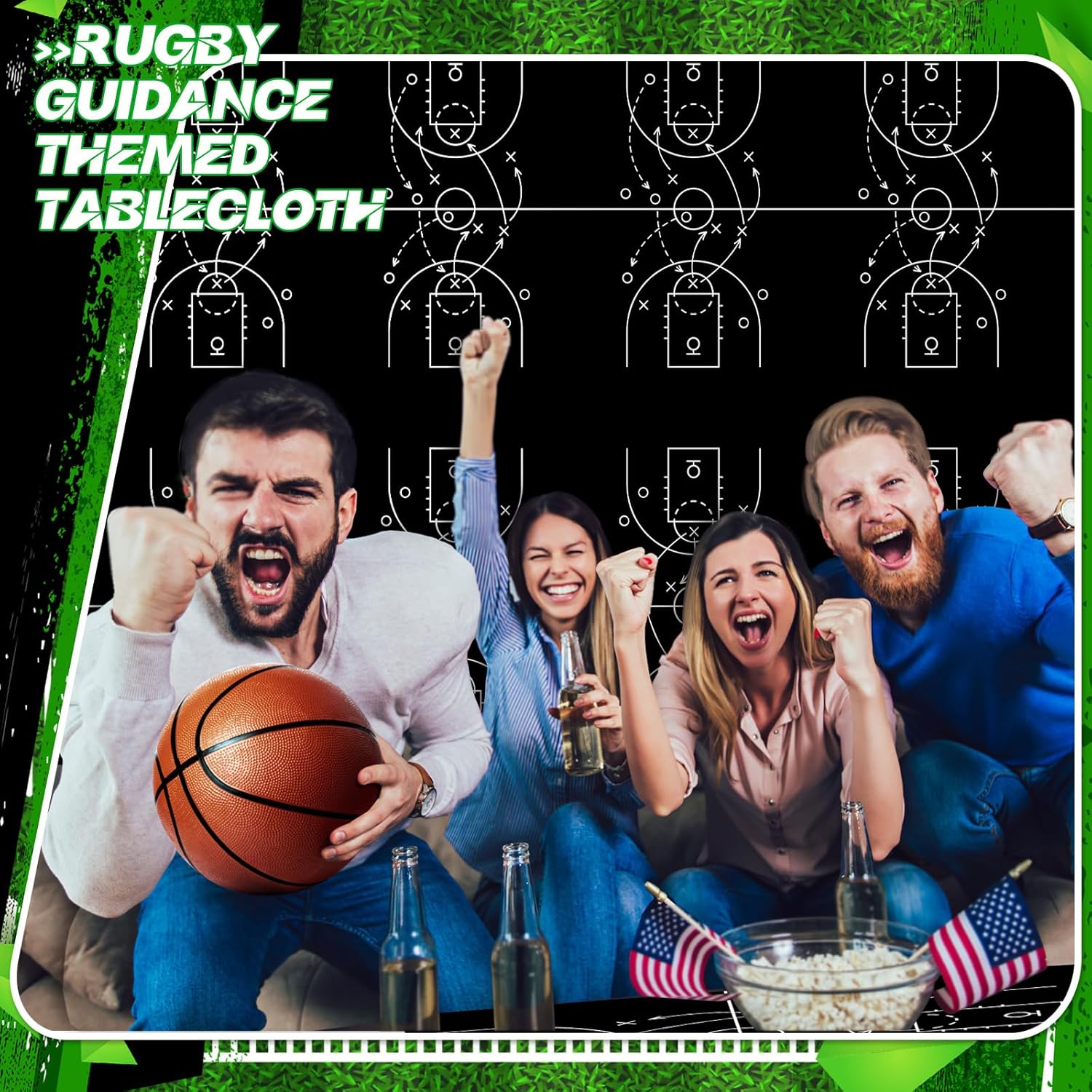 4 Pcs Basketball Theme Tablecloths for Parties