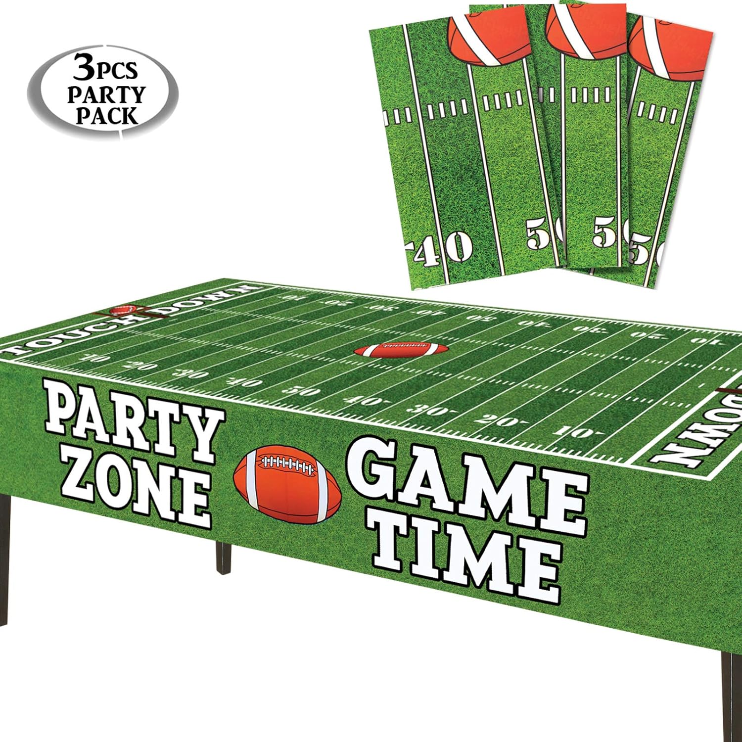 AnapoliZ Football Tablecloth 3 Pcs Party Pack