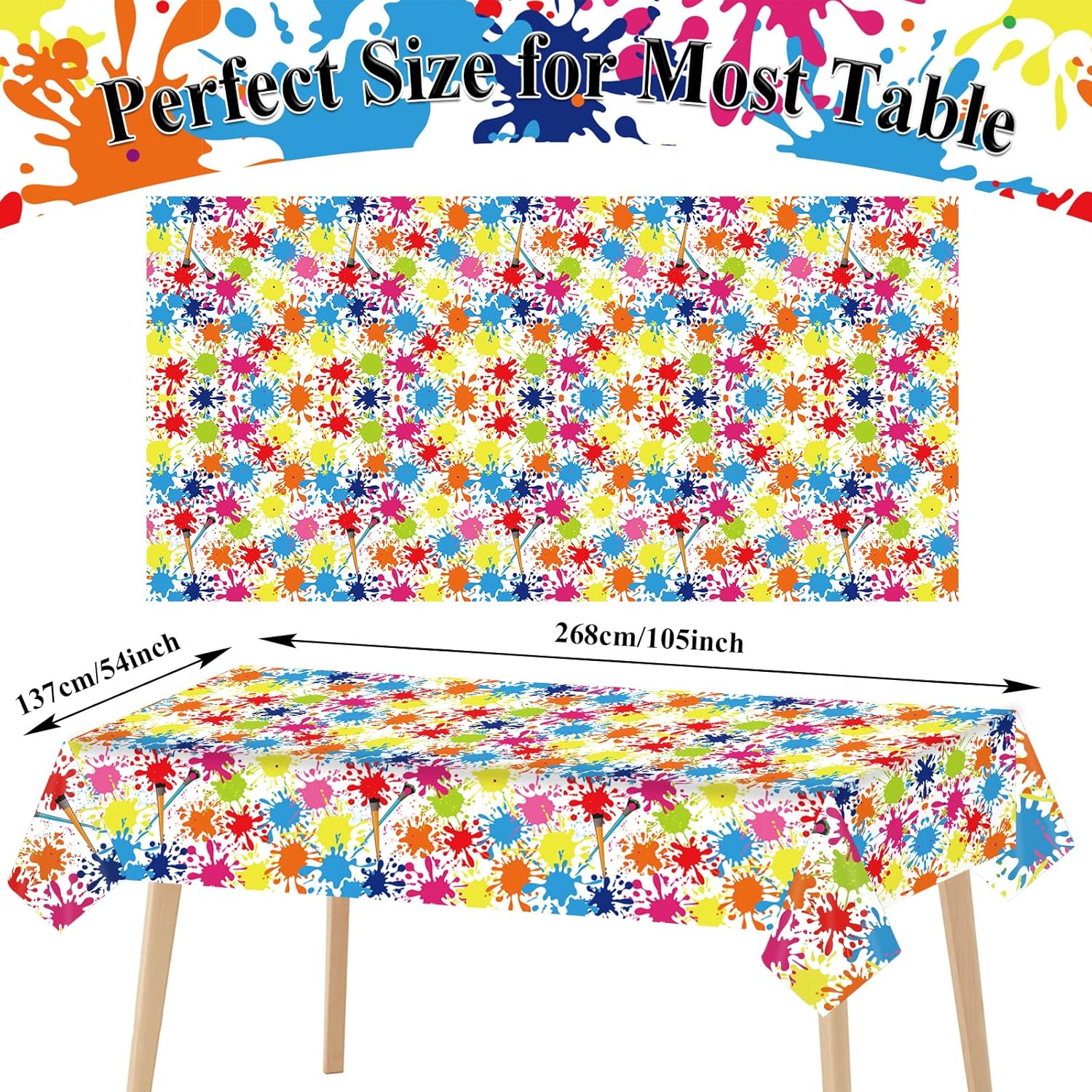 GISGFIM 3 Pcs Art Paint Tablecloths for Kids