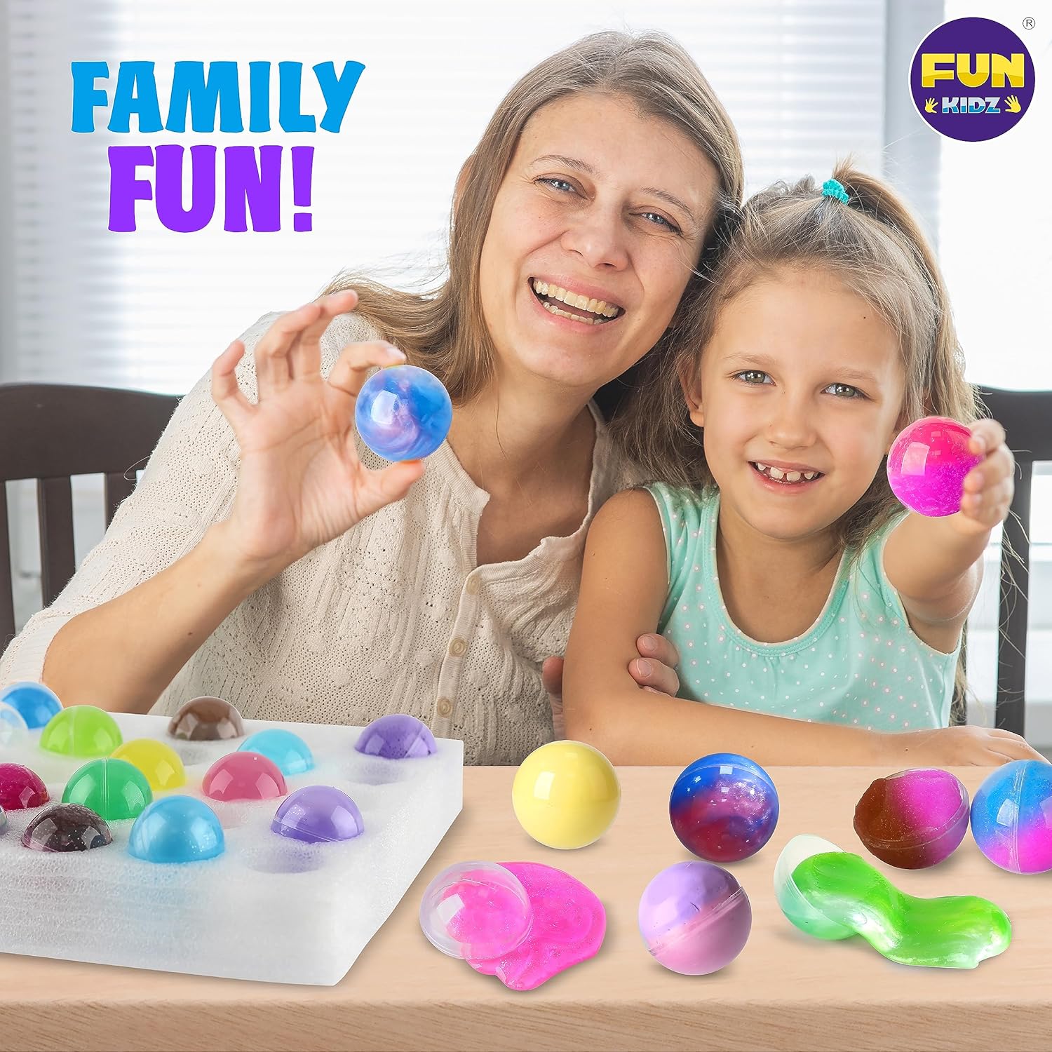 FunKidz 25 Variety Slime Balls for Kids Party Favors