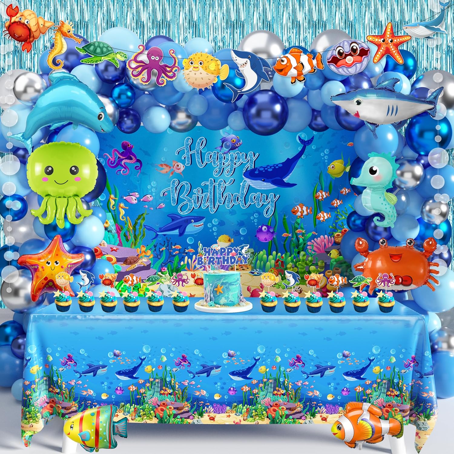 Under the Sea Party Decorations 98Pcs Ocean Theme Birthday Supplies