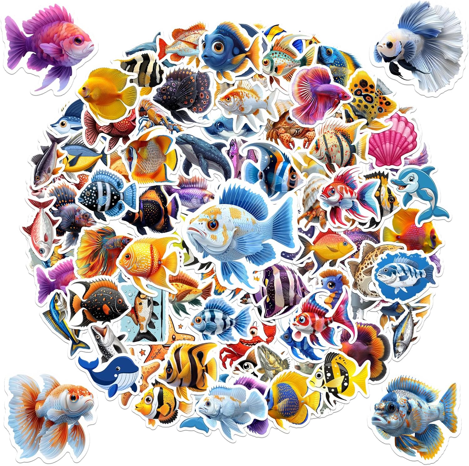 Ocean Animal Stickers for Kids 100 Pcs Waterproof