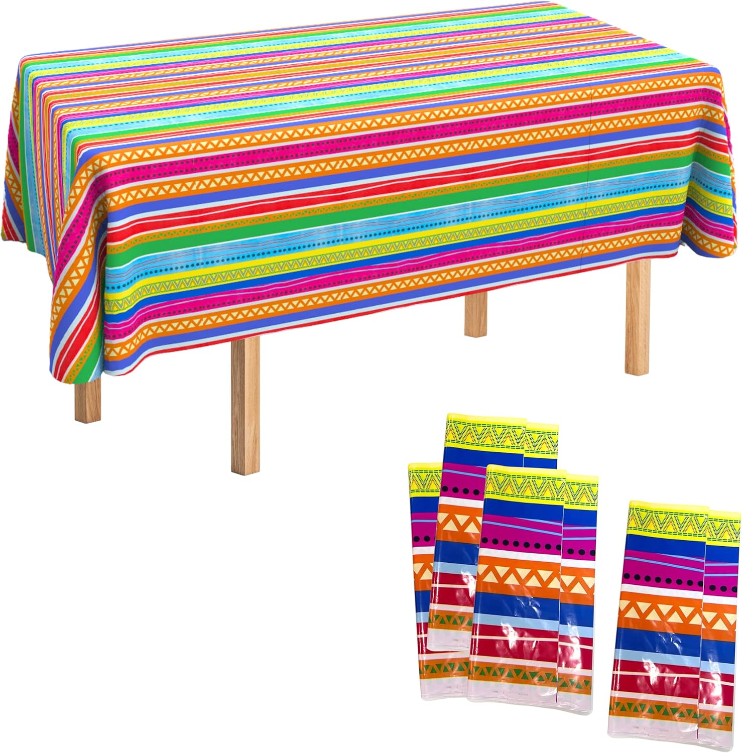 Fiesta Plastic Tablecloth 4 Pack 54x108 for Cinco De Mayo Parties
