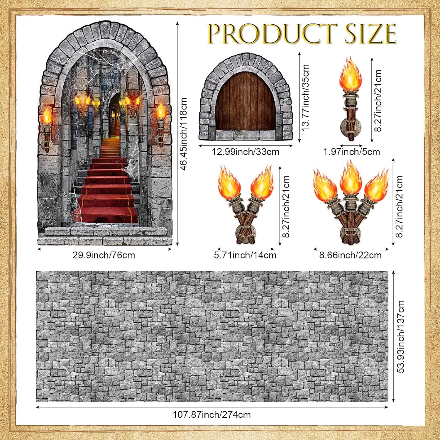 Tallew Medieval Party Decor Pack 13pcs Castle Theme