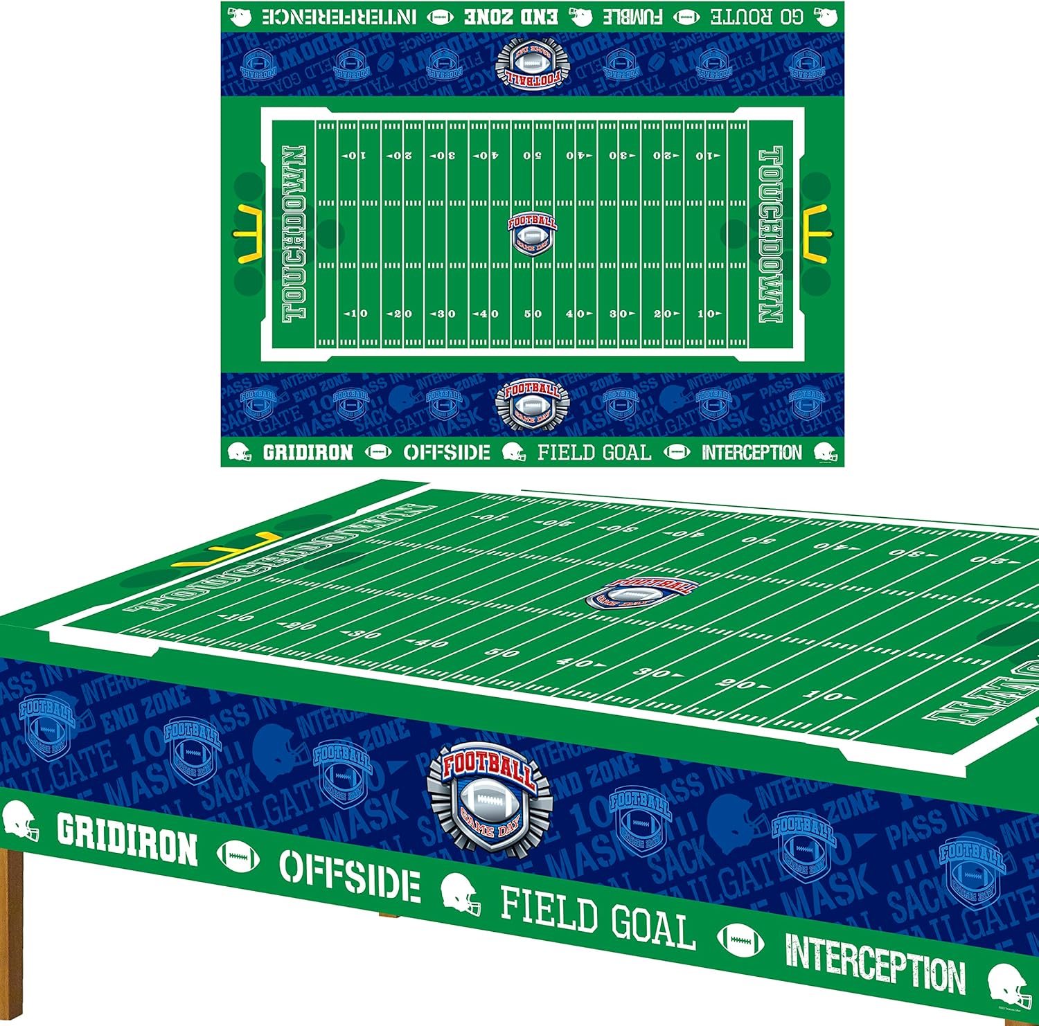 Treasures Gifted Football Tablecloth Set of 3 for Parties