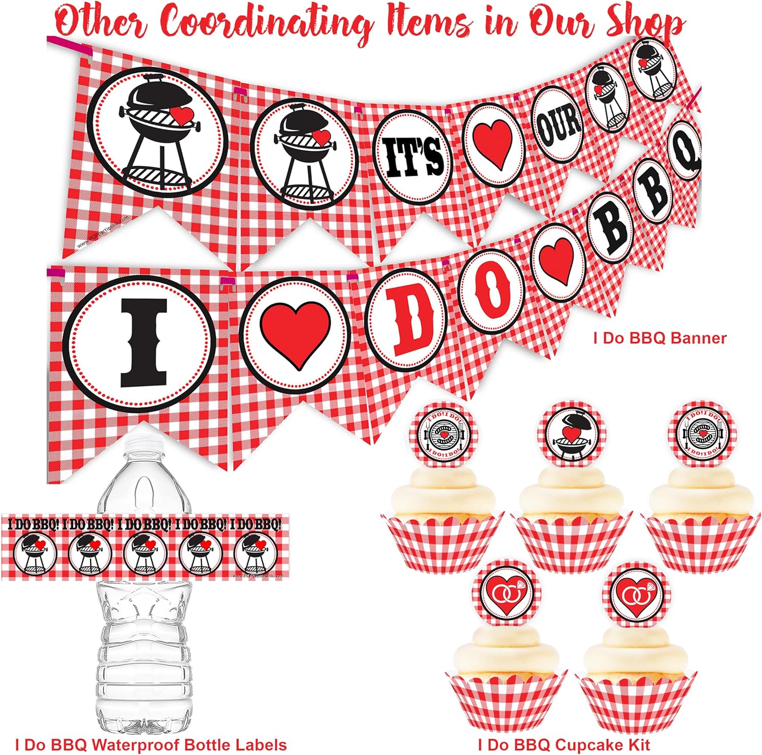 I Do BBQ Banner with Heart and BBQ Decor