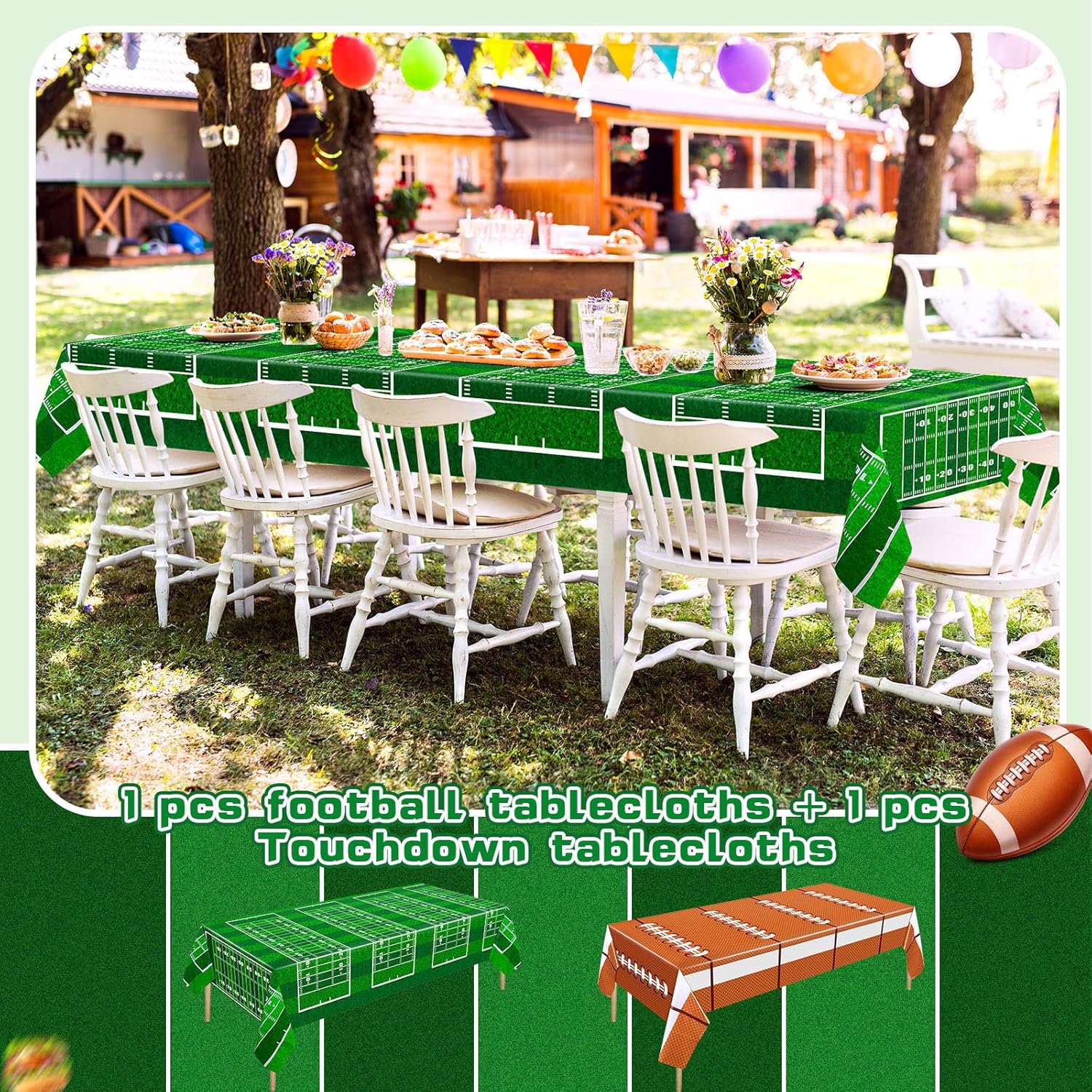 Mixweer Football Theme Tablecloths 54x108in