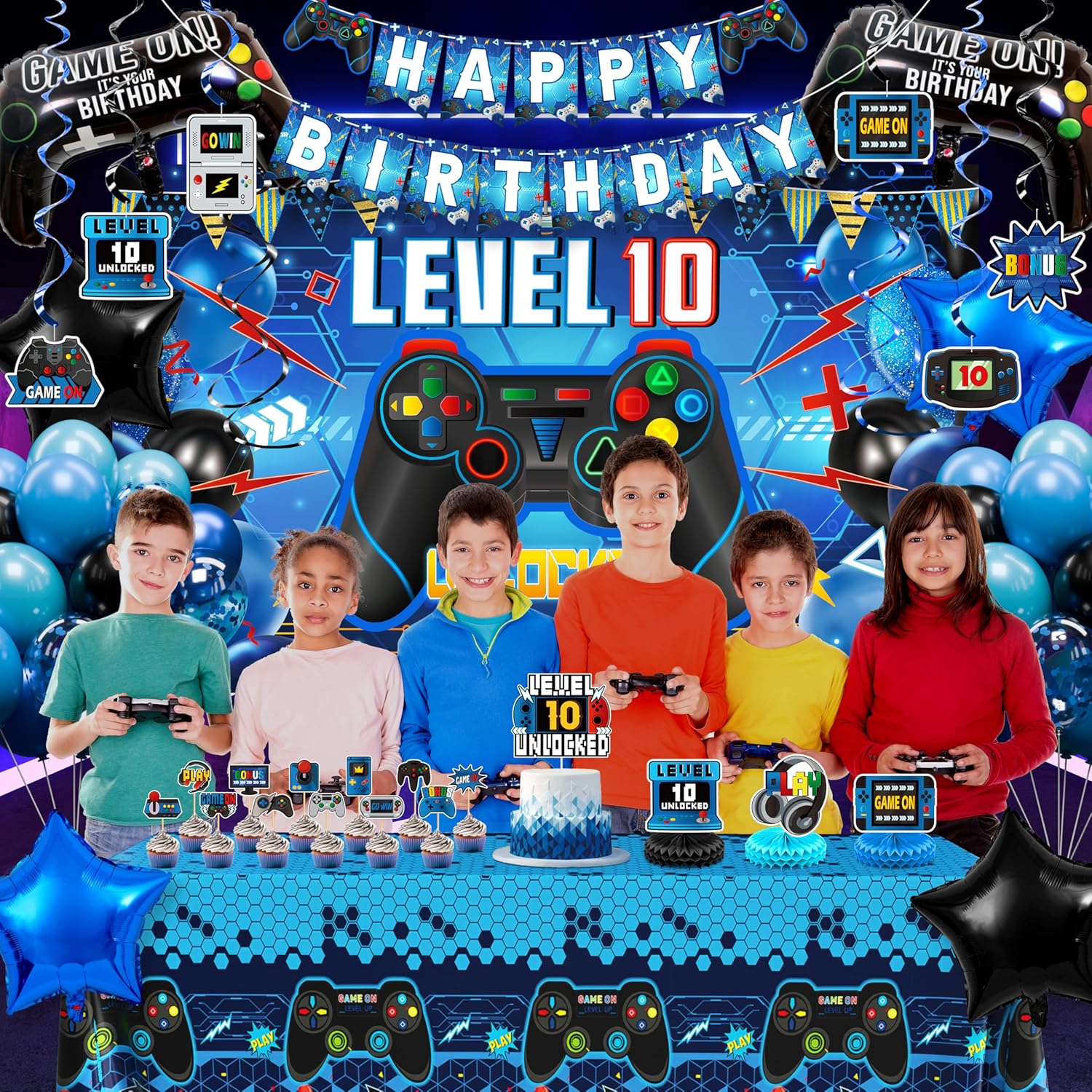 Level 10 Video Game Birthday Decorations for Boys