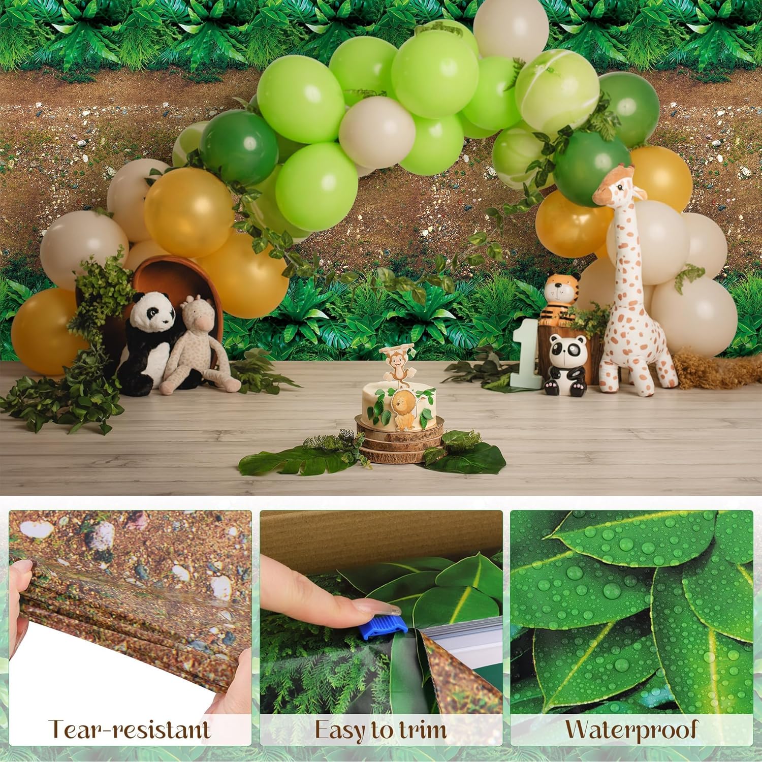 Kochorie 100 Ft x 54 Inch Jungle Tablecloth Roll with Cutter Box