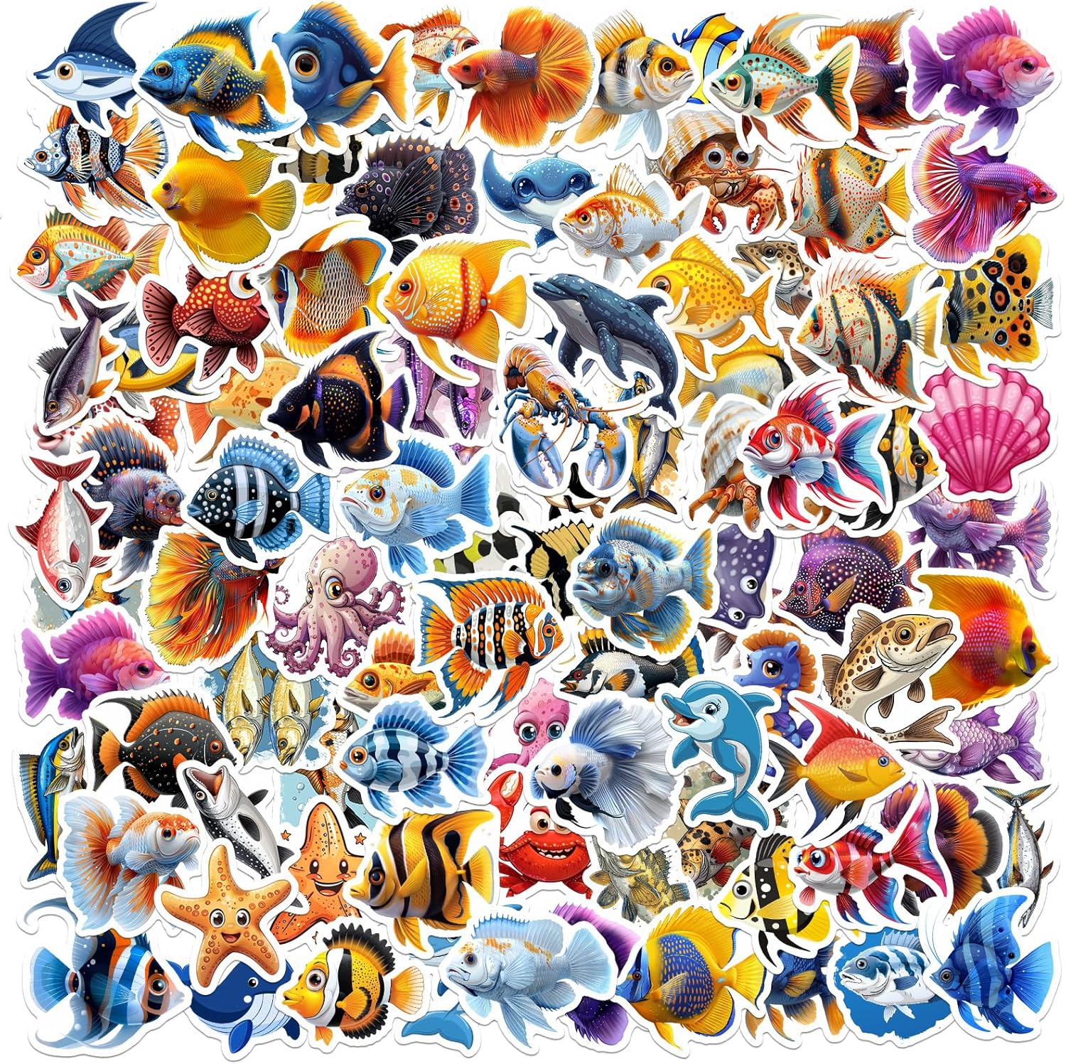 Ocean Animal Stickers for Kids 100 Pcs Waterproof