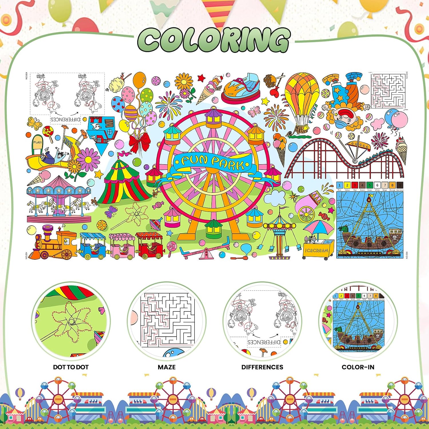 Drunze Giant Poster for Kids Fun Park Decor
