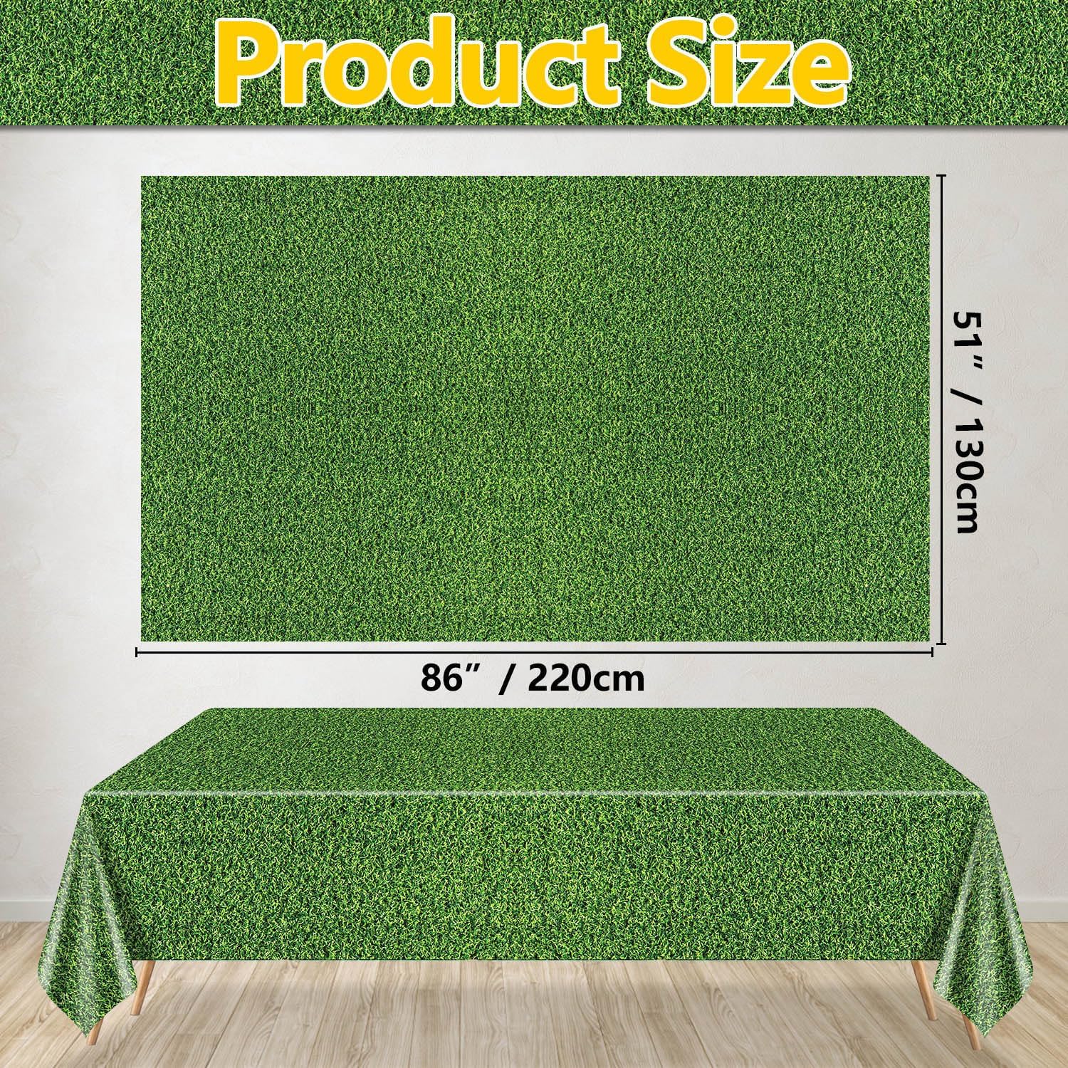 4Pcs Green Grass Tablecloths for Sports Parties