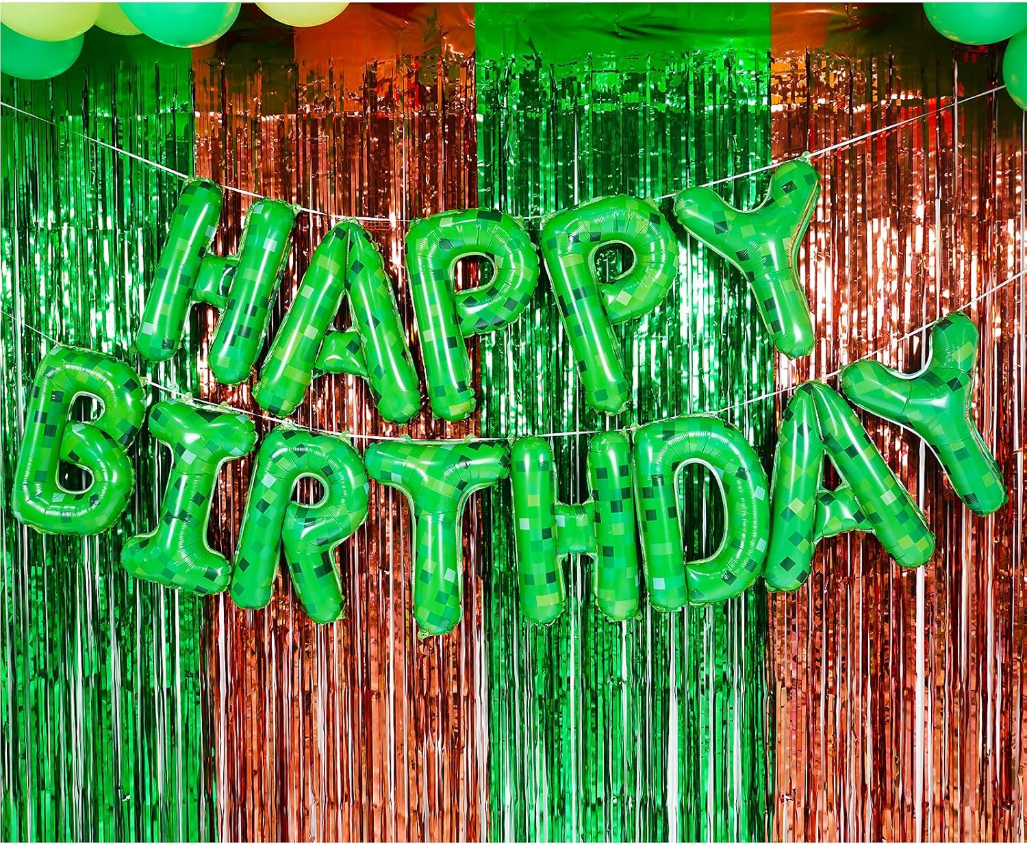 TNT Pixel Birthday Foil Balloons Party Decorations