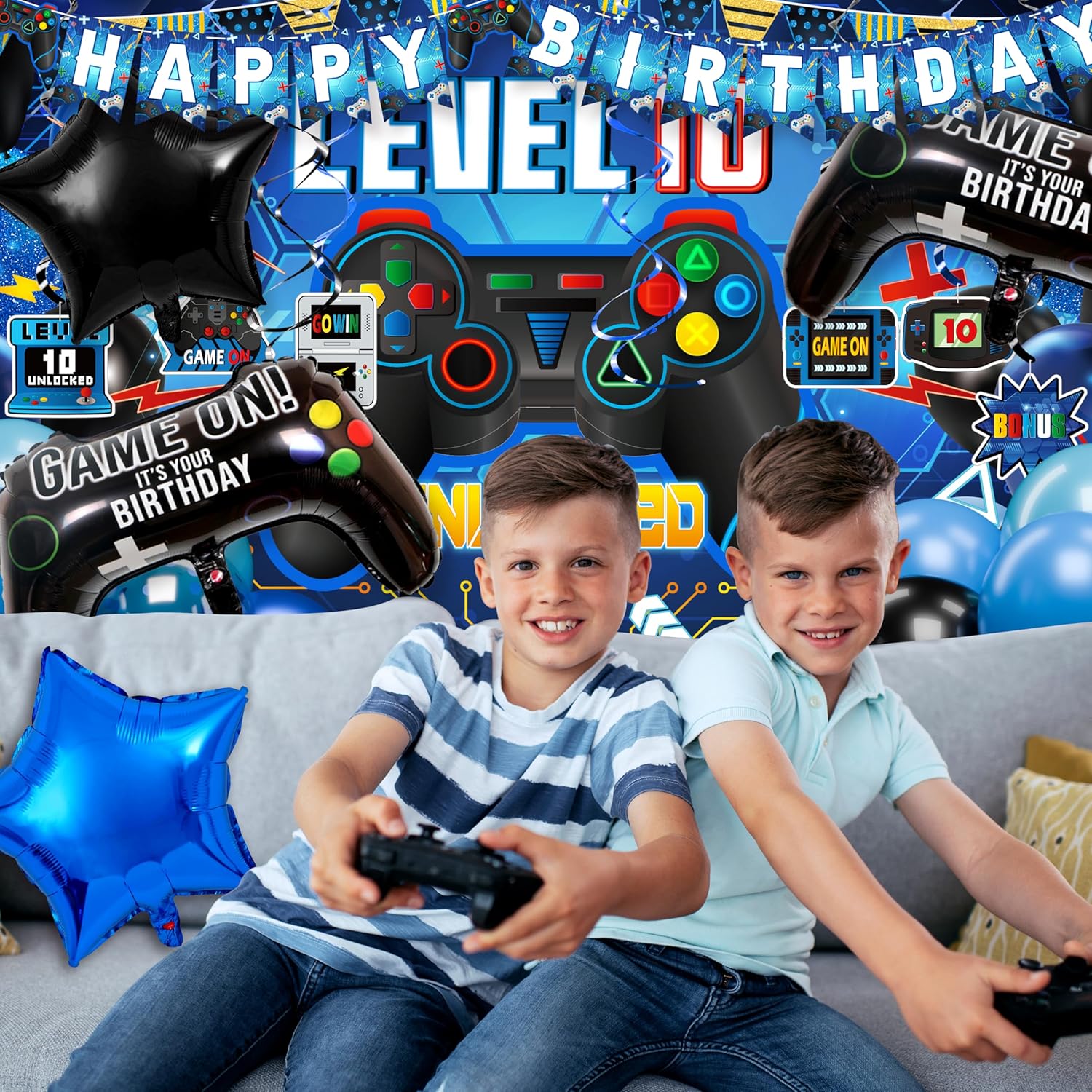 Level 10 Video Game Birthday Decorations for Boys