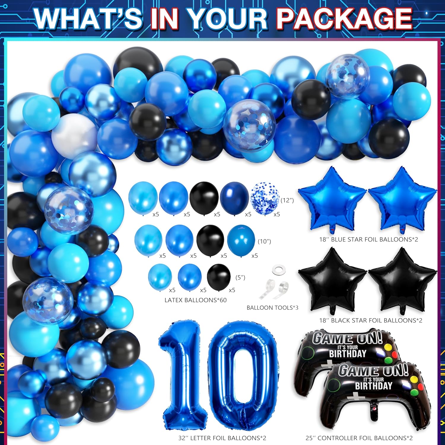 Level 10 Video Game Birthday Decorations for Boys