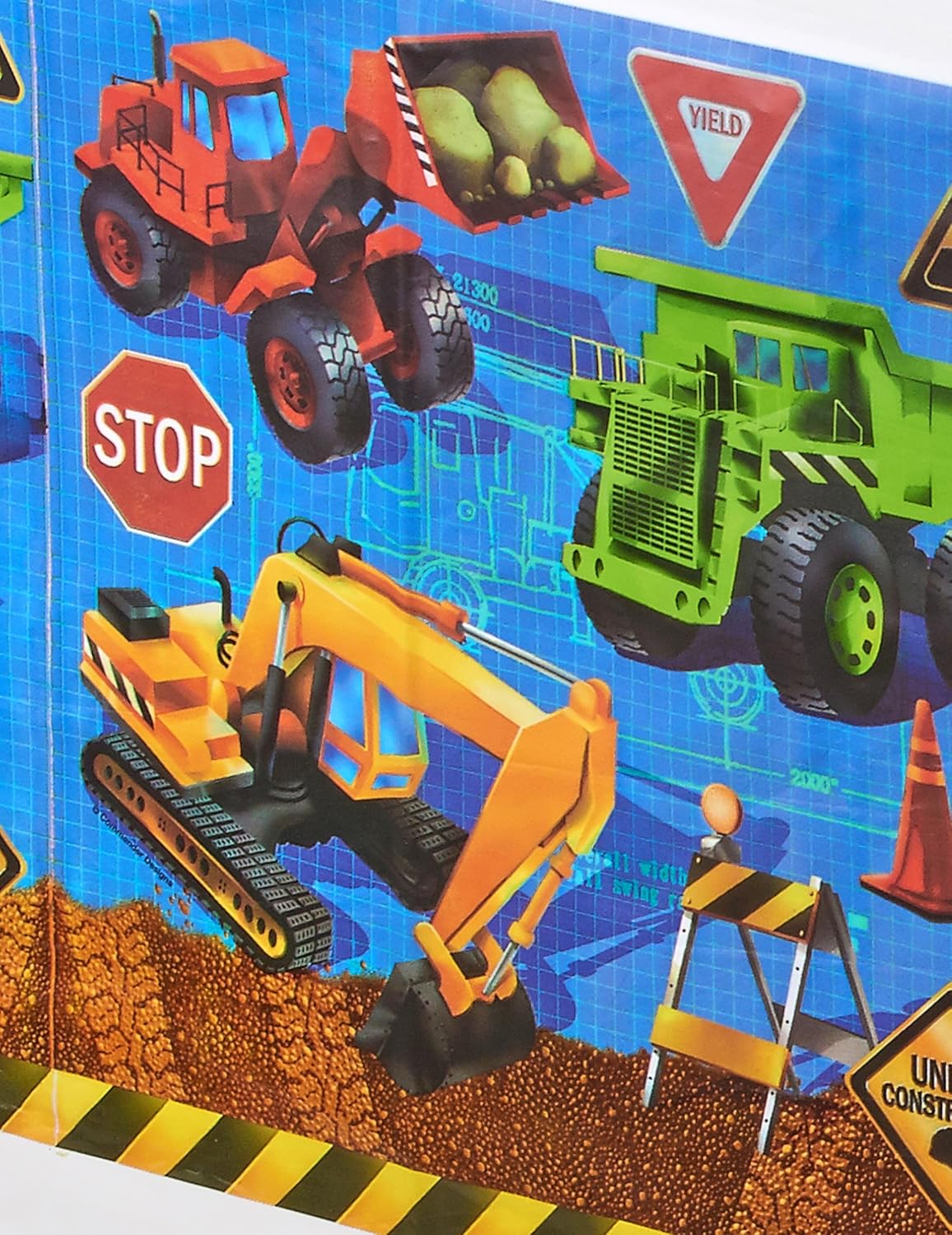 Construction Theme Plastic Tablecloth for Parties