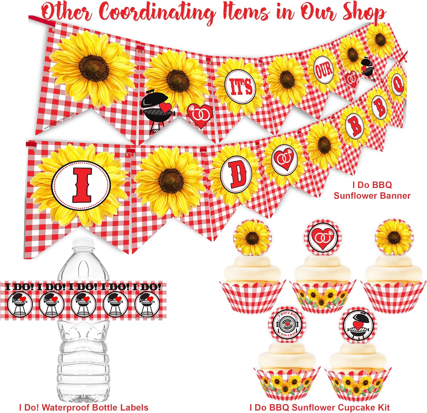 I Do BBQ Banner with Heart and BBQ Decor