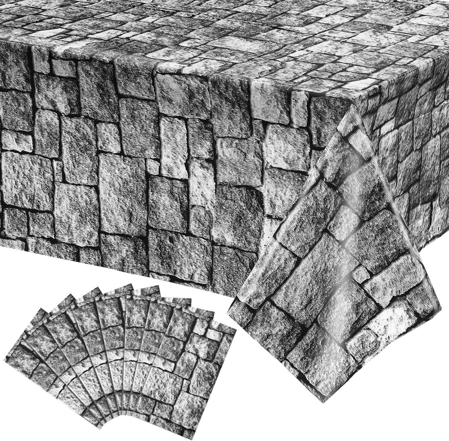 Irenare Stone Wall Tablecloths 8 Pack 108x54 Inch