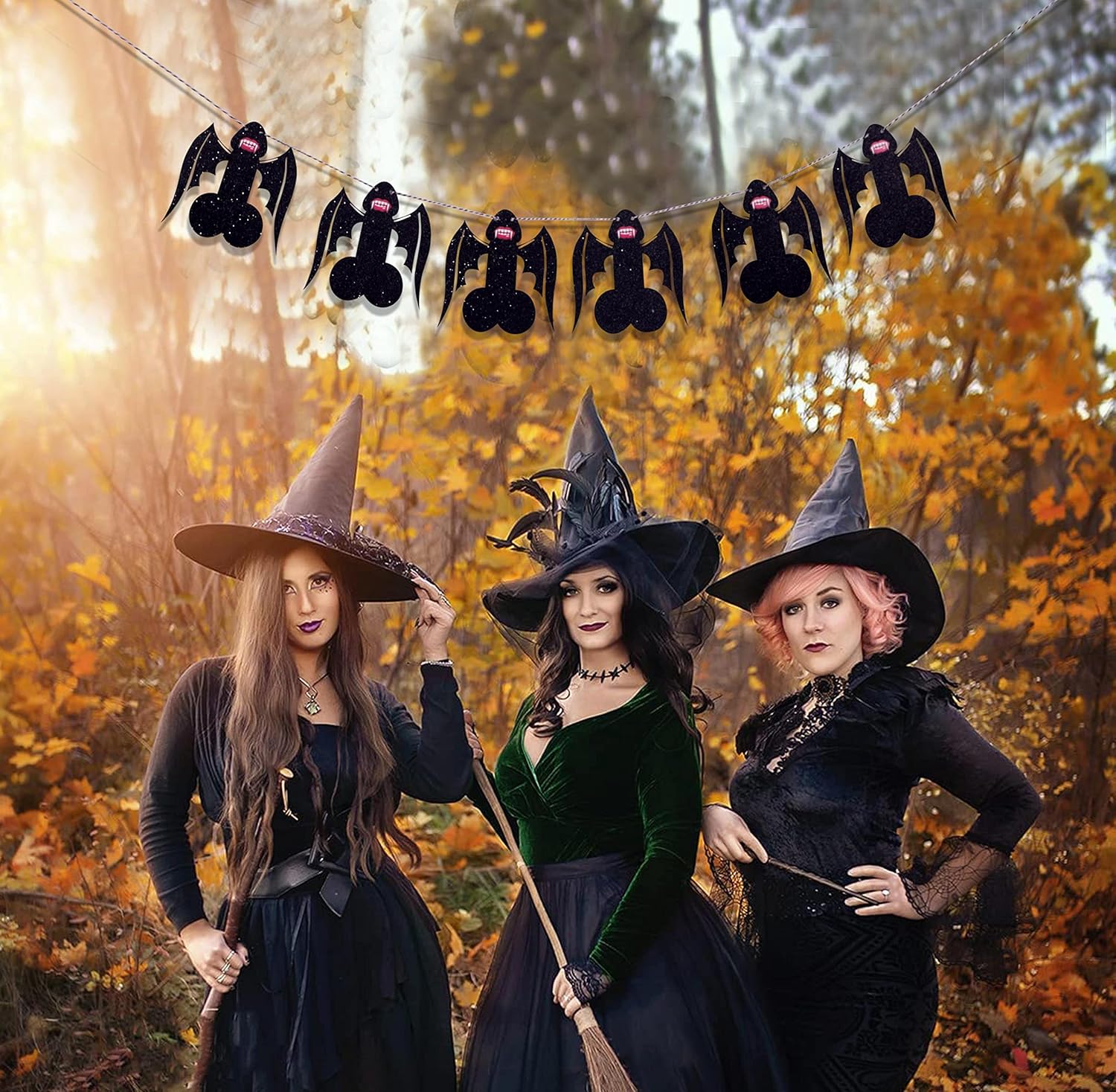Halloween Vampire Bachelorette Party Banners with Wings and Fangs