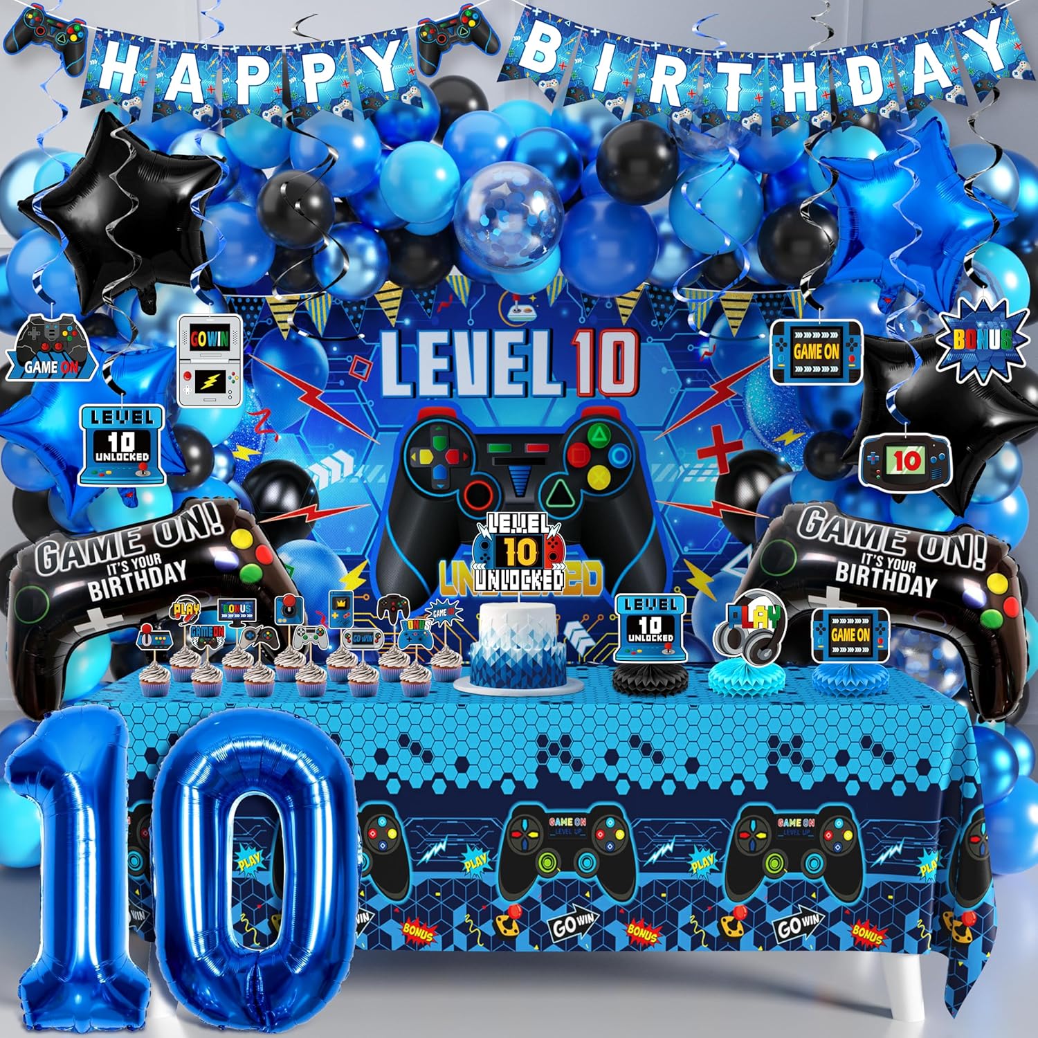 Level 10 Video Game Birthday Decorations for Boys