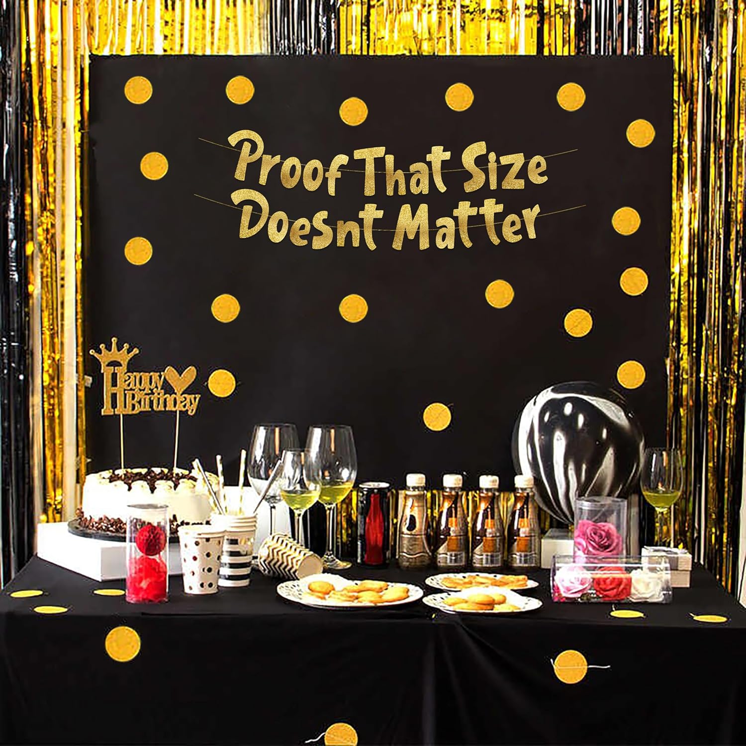 Funny Bachelor Party Gold Glitter Banner